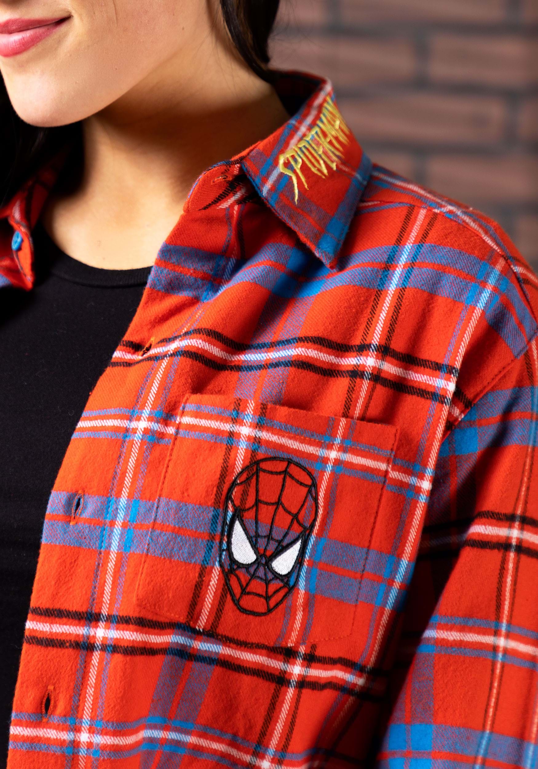 Adult Cakeworthy Spider-Man Unisex Flannel Shirt