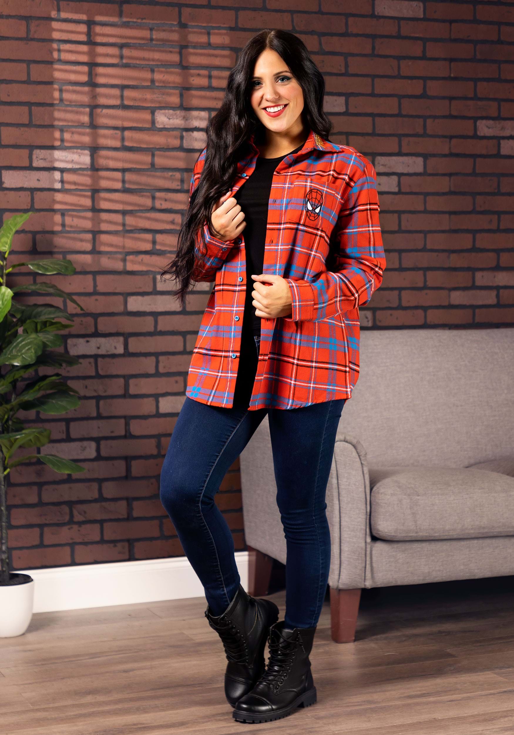 Adult Cakeworthy Spider-Man Unisex Flannel Shirt