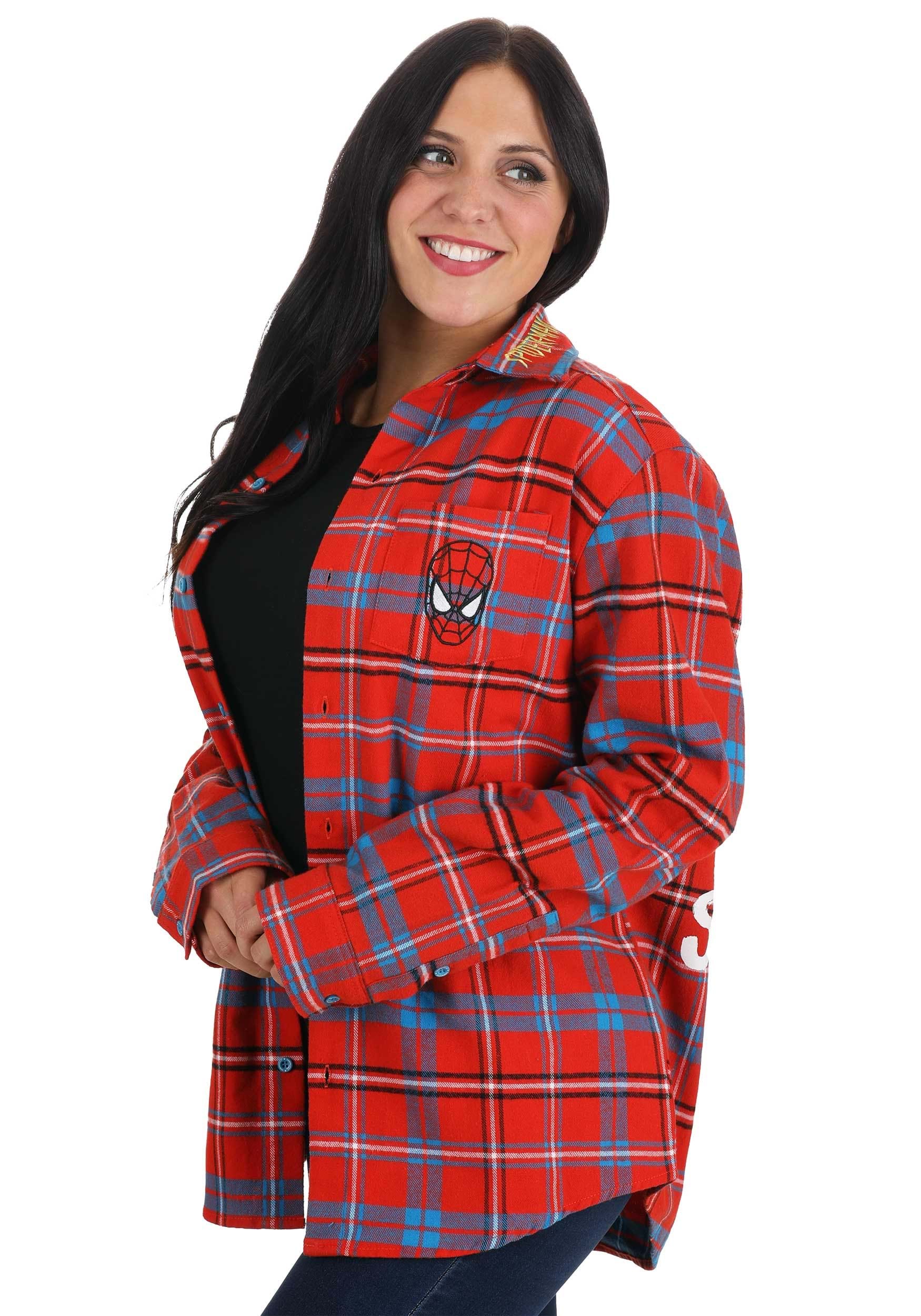Adult Cakeworthy Spider-Man Unisex Flannel Shirt