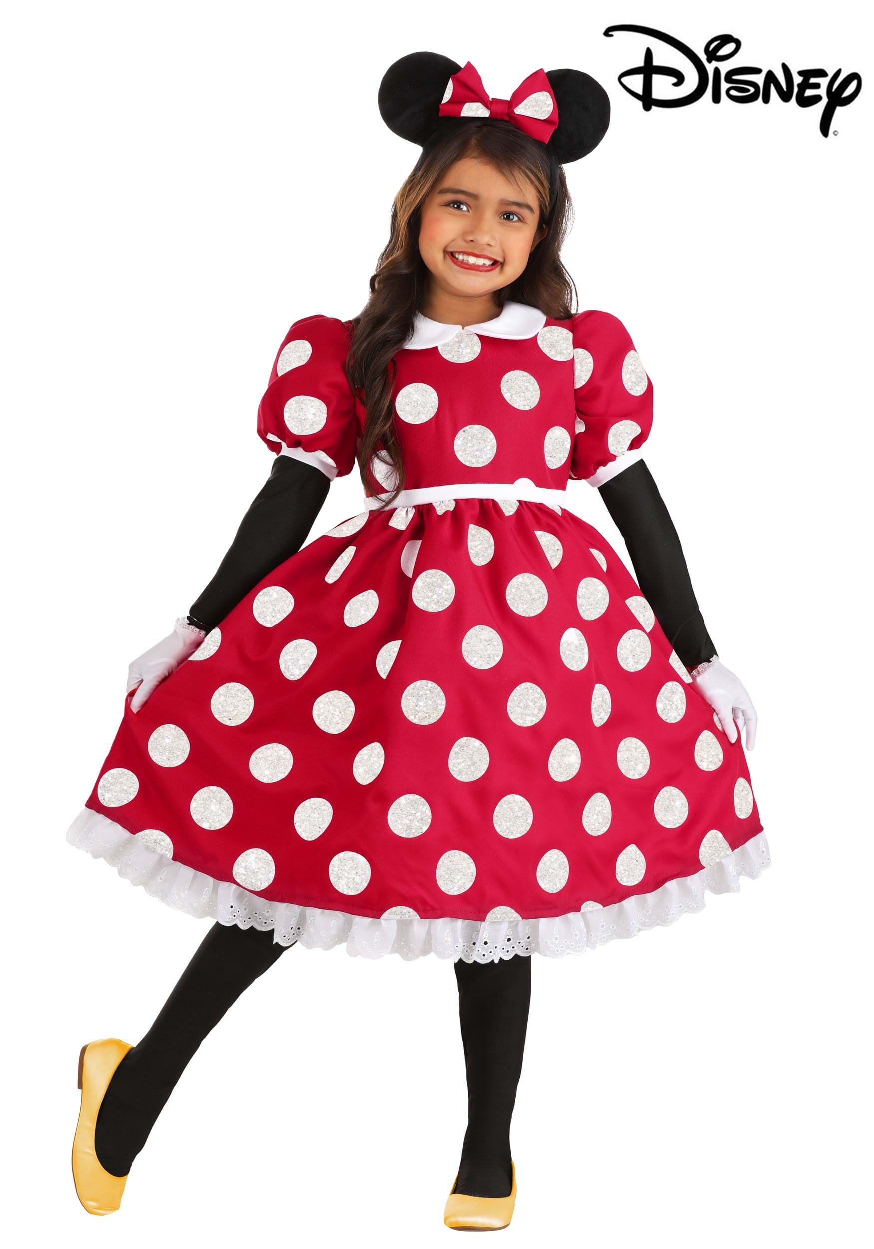 Girl's Deluxe Disney Minnie Mouse Costume Dress 3 Girl's Deluxe Disney Minnie Mouse Costume Dress