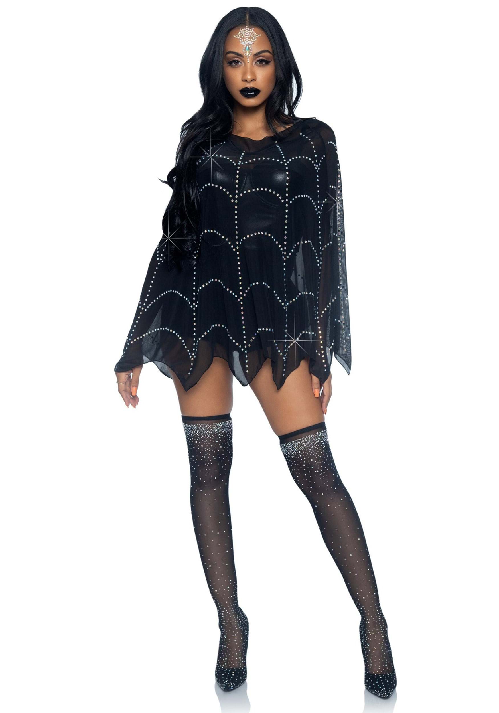 Spiderweb Sheer Rhinestone Poncho 3 Spiderweb Sheer Rhinestone Poncho