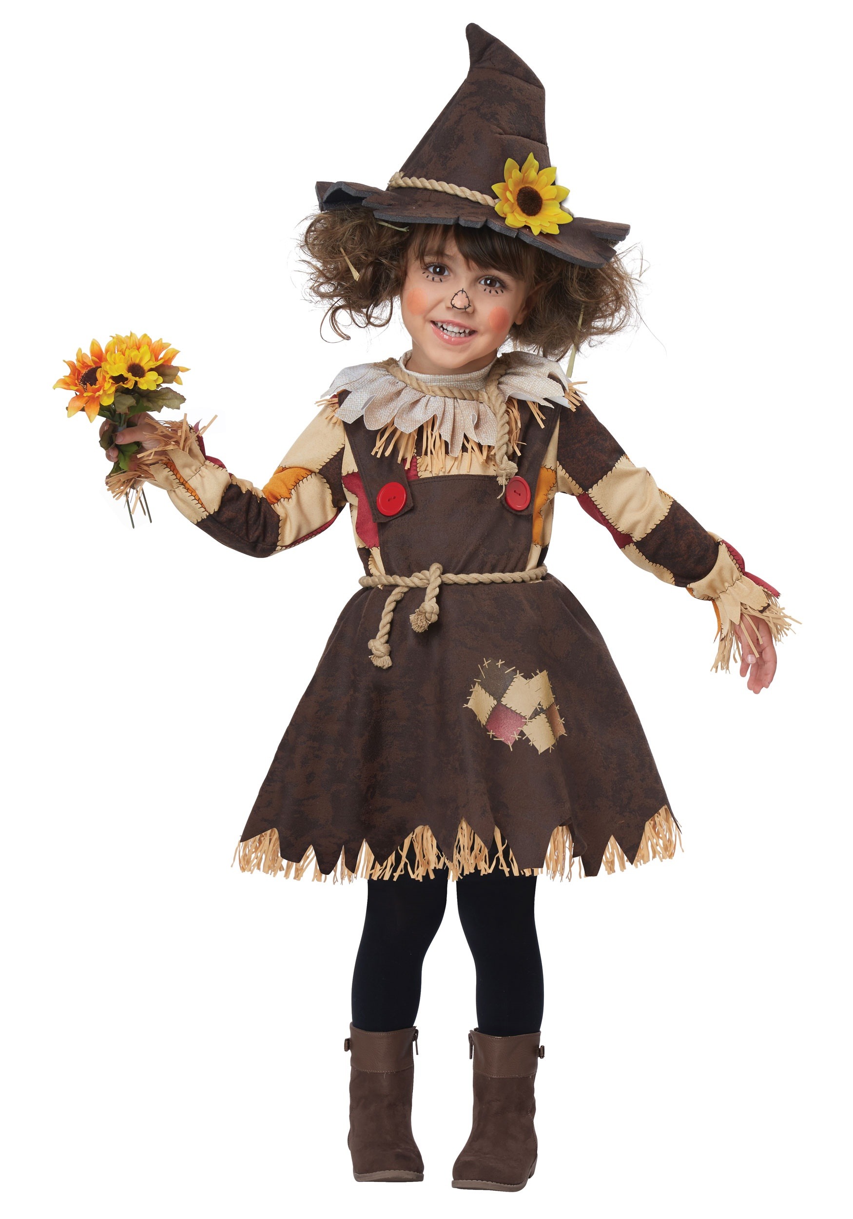 Girl's Toddler Pumpkin Patch Scarecrow Costume 1 Girl's Toddler Pumpkin Patch Scarecrow Costume