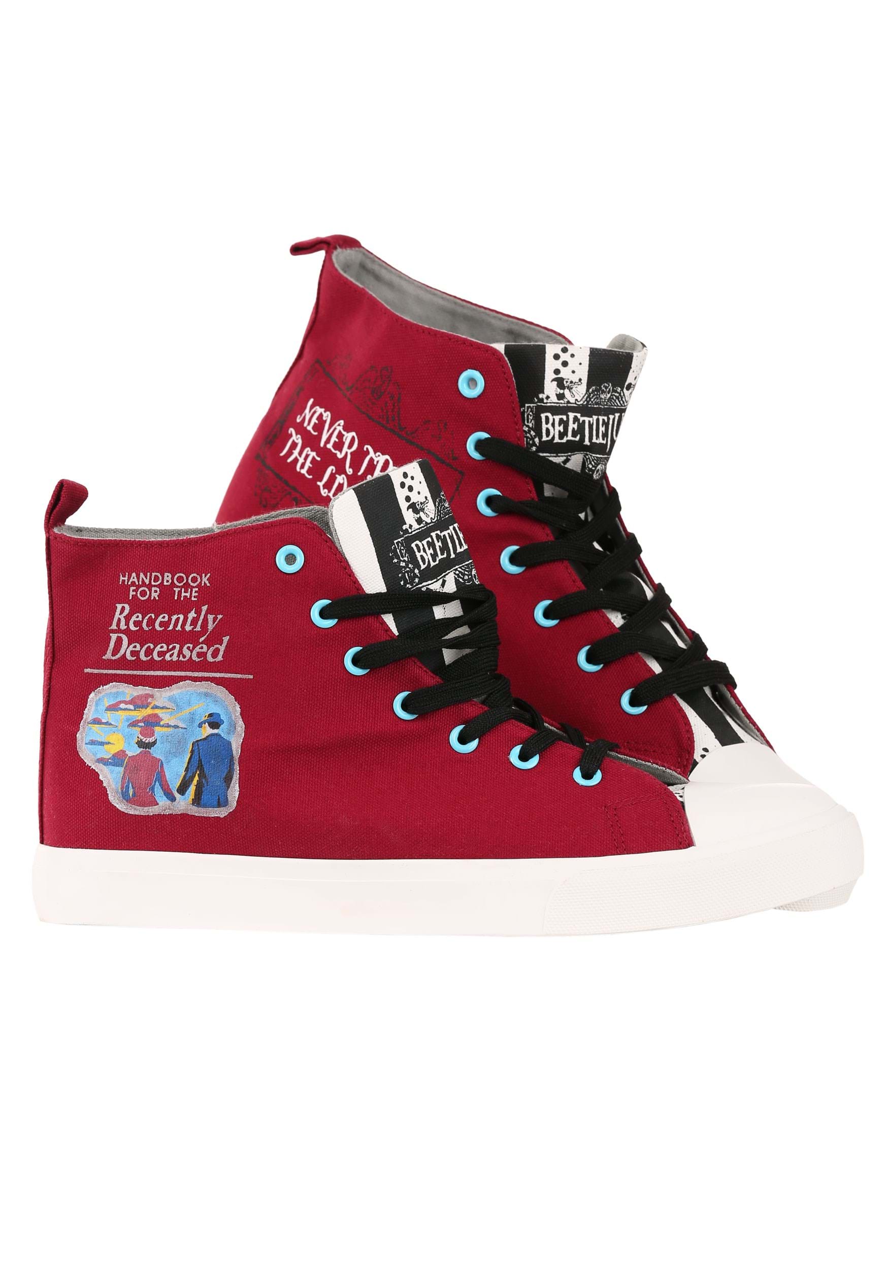 Unisex Beetlejuice Recently Deceased Maroon Sneakers