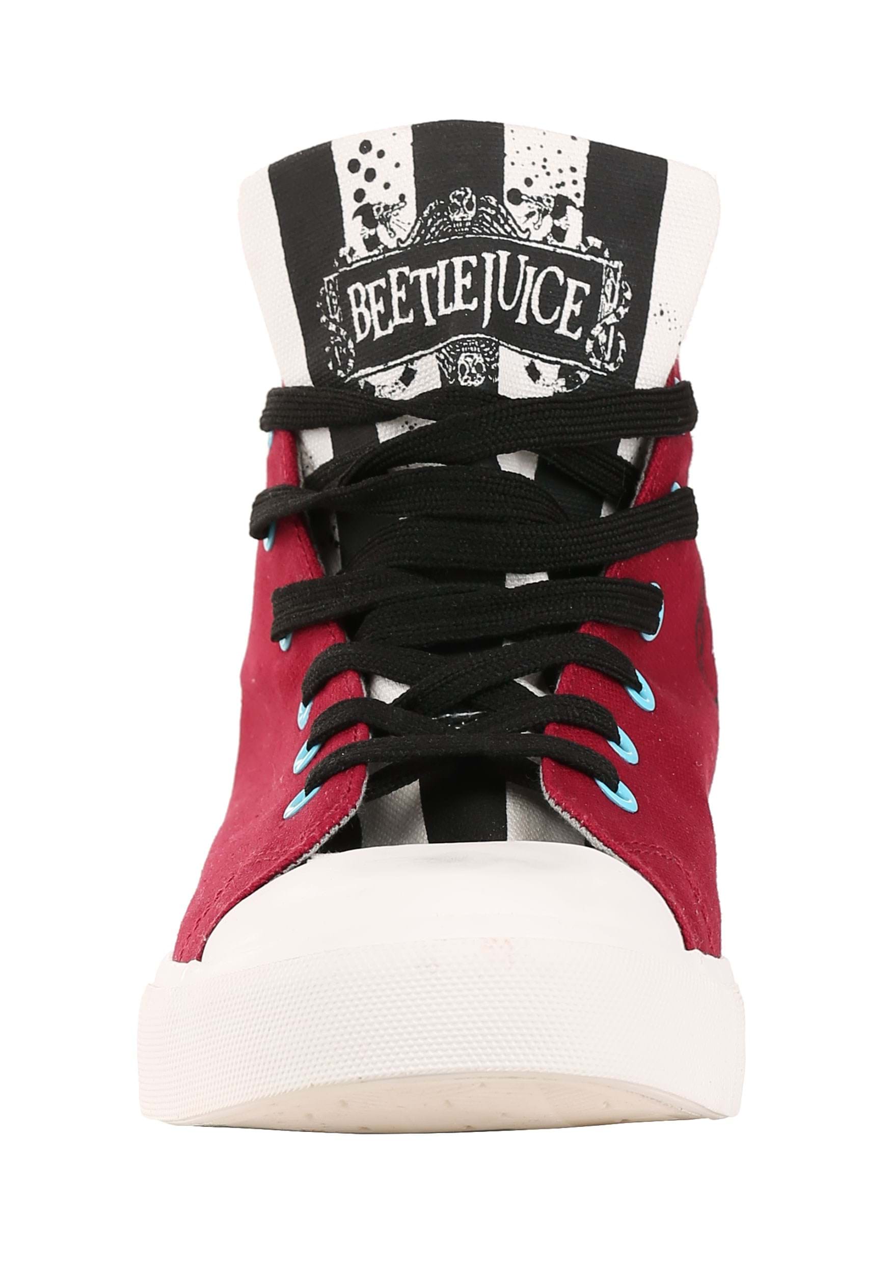 Unisex Beetlejuice Recently Deceased Maroon Sneakers