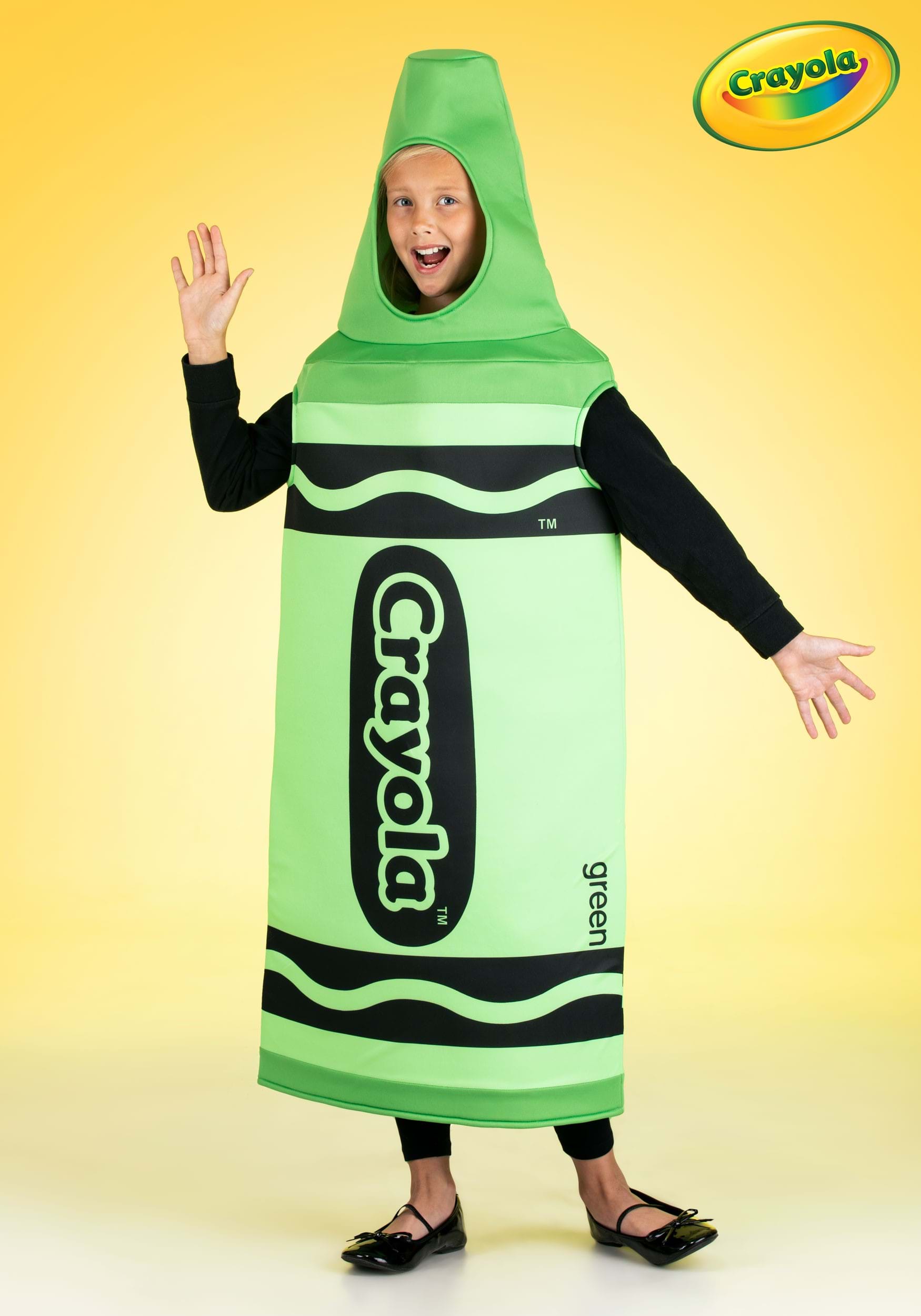Kid's Green Crayola Crayon Costume 1 Kid's Green Crayola Crayon Costume