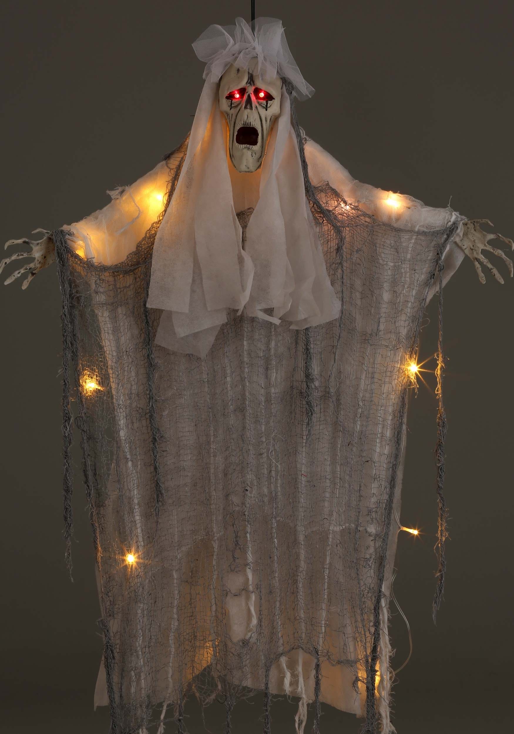 3FT Light Up Hanging Ghost Prop Decoration