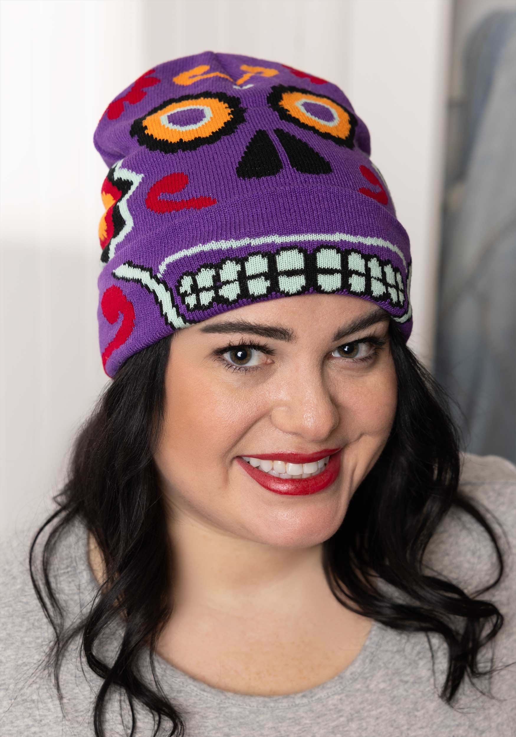 Day of the Dead Knit Hat for Adults
