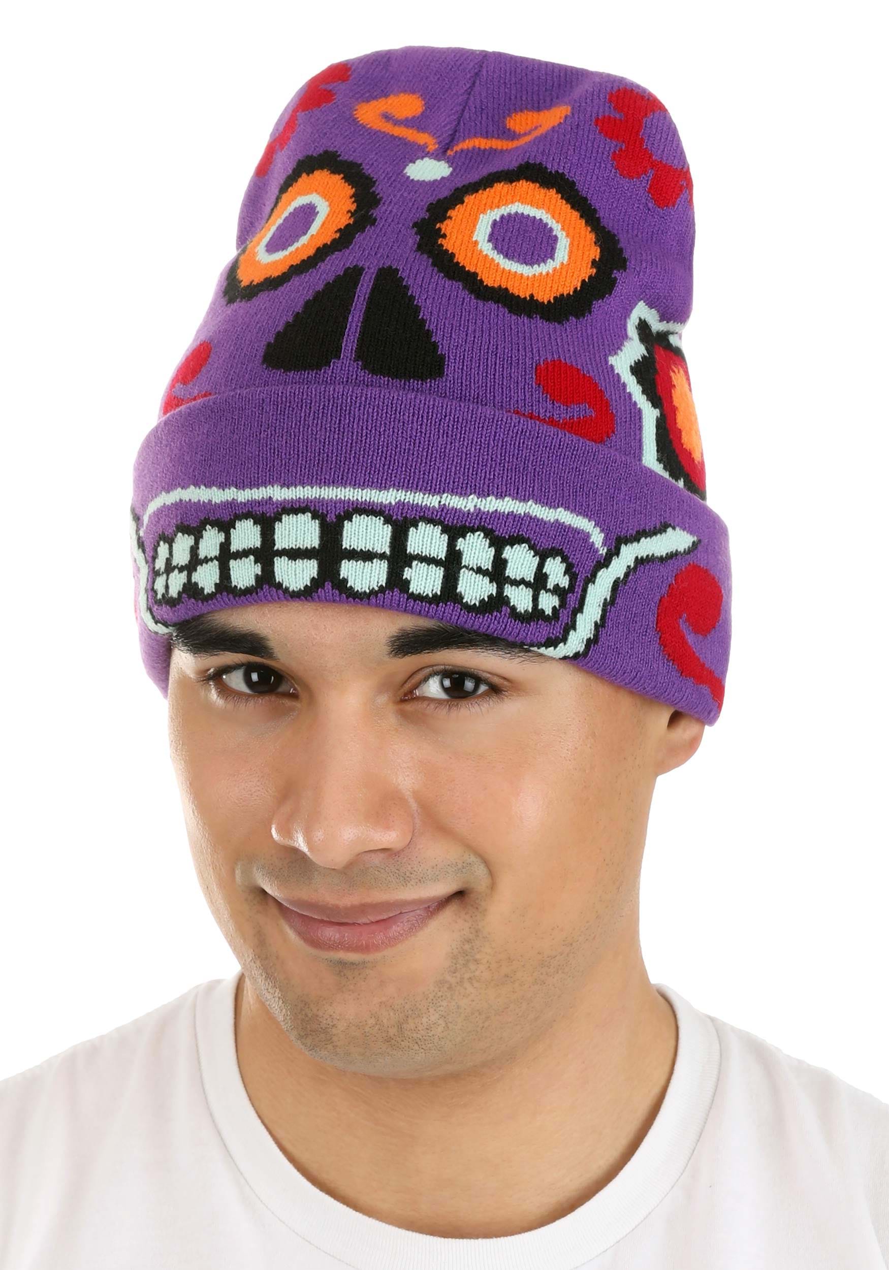 Day of the Dead Knit Hat for Adults