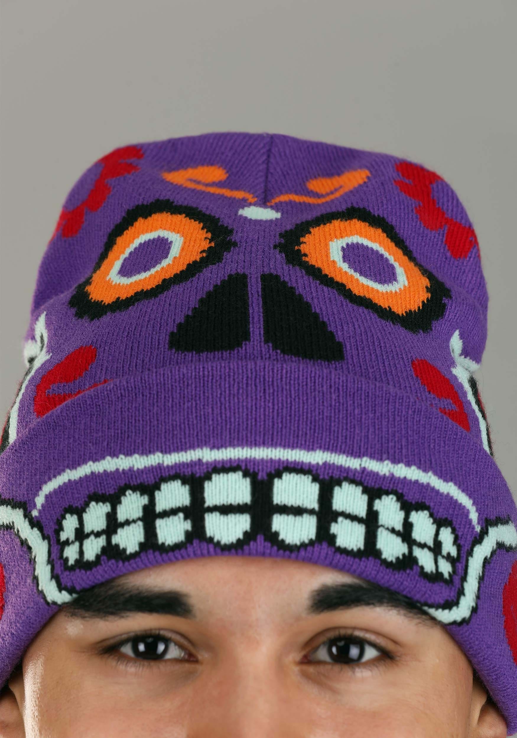 Day of the Dead Knit Hat for Adults