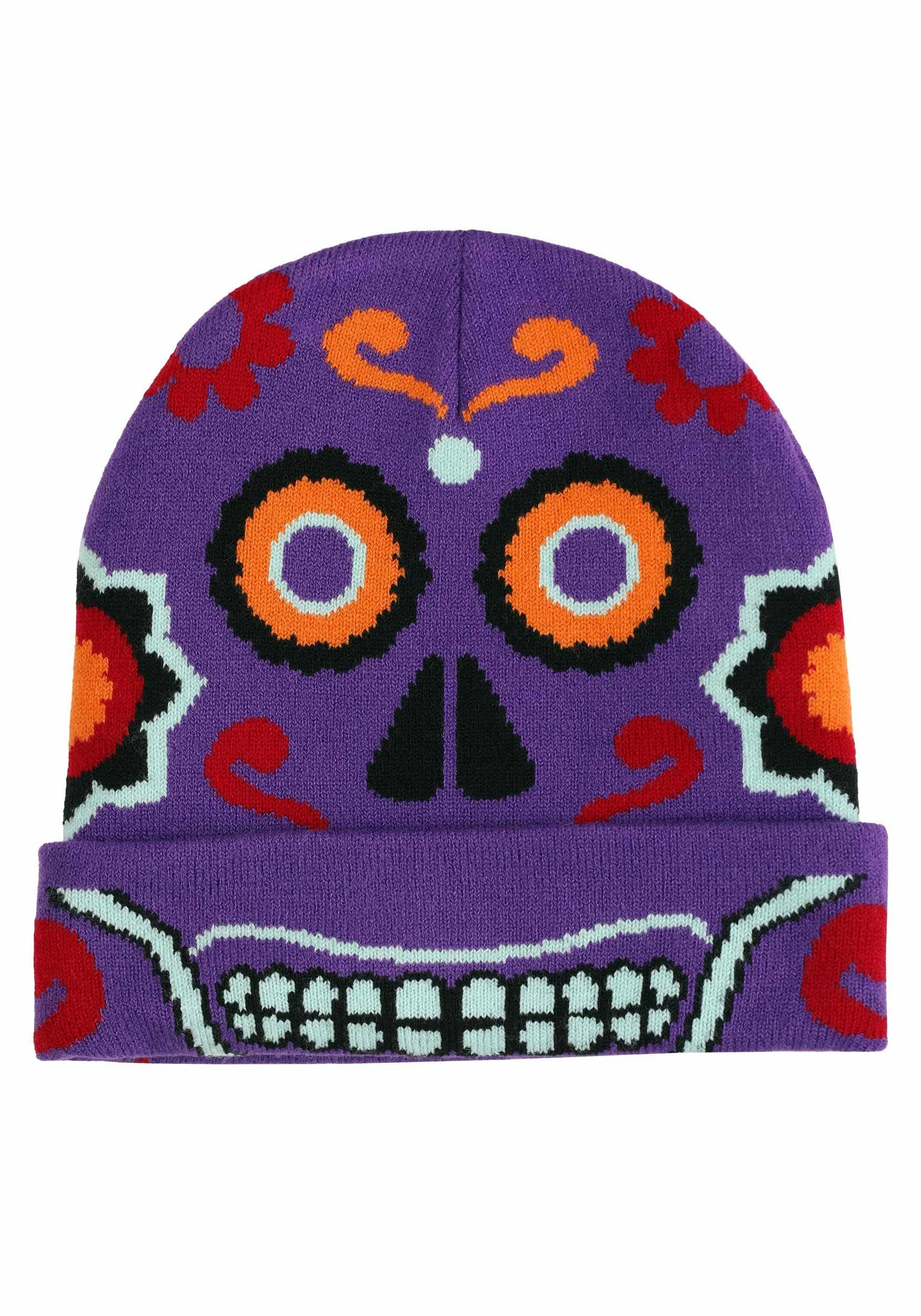 Day of the Dead Knit Hat for Adults