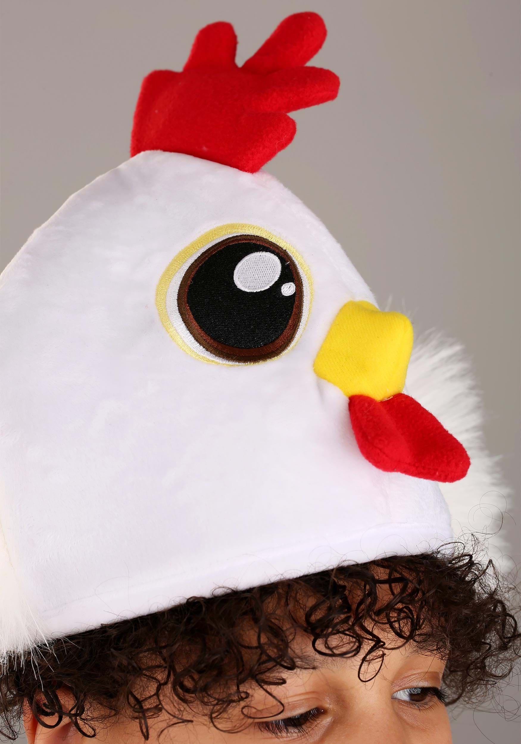 White Chicken Costume Velour Hat 3 White Chicken Costume Velour Hat