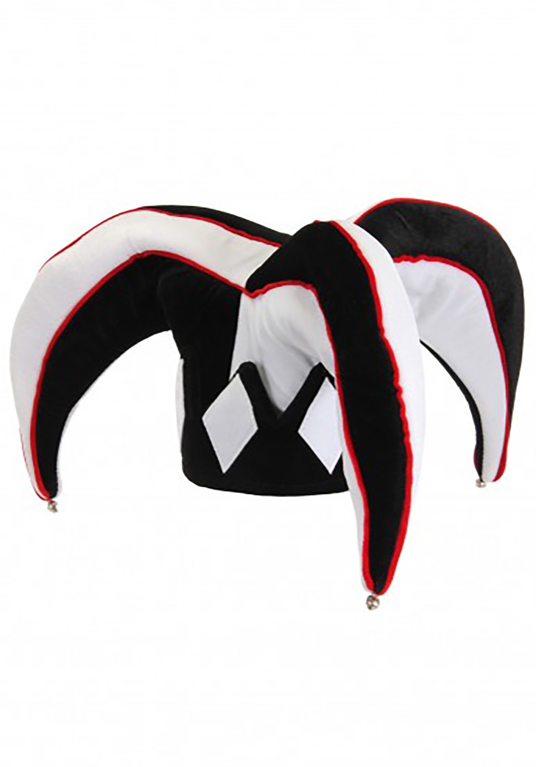 Court Jester Plush Black and White Hat