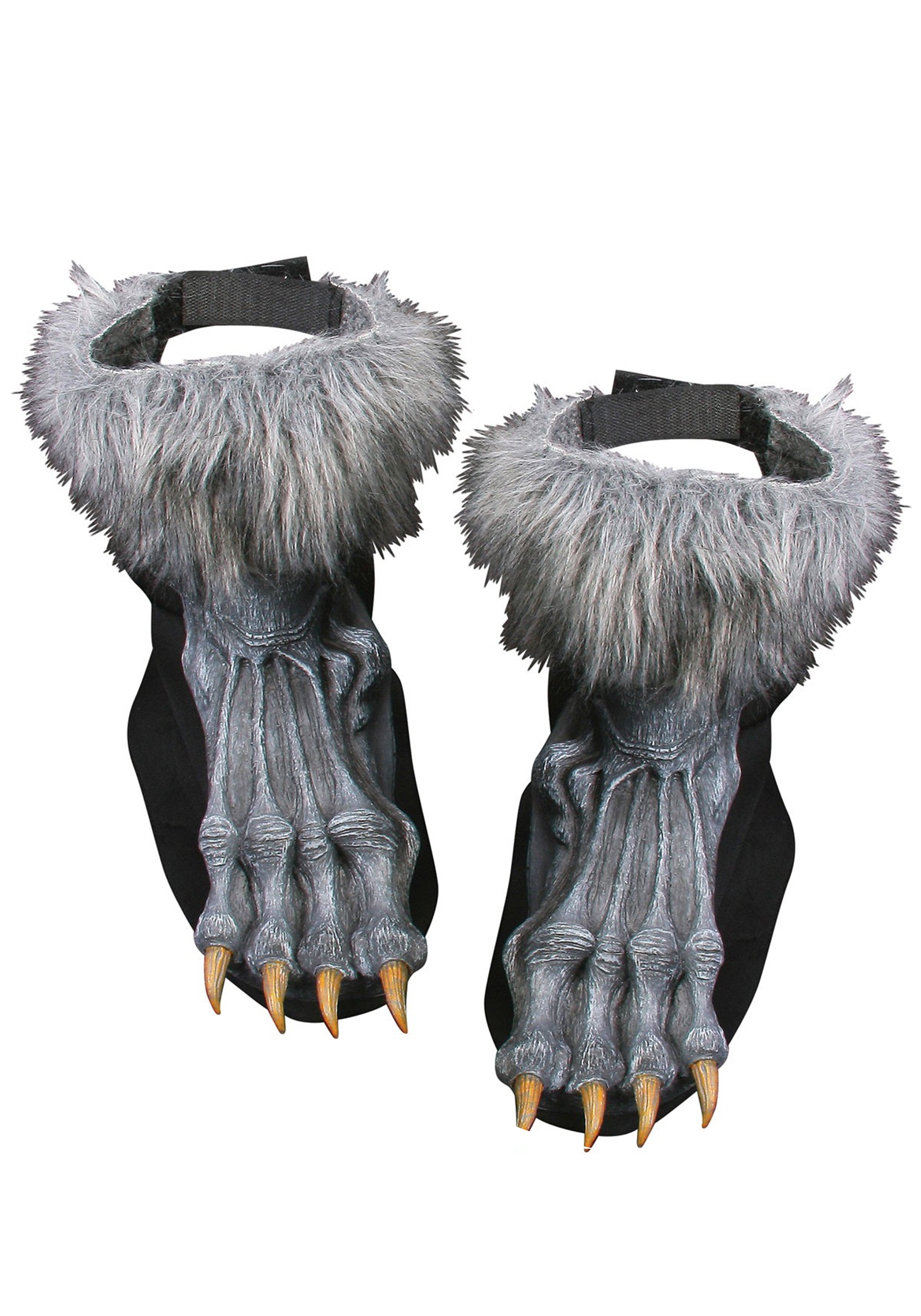 Silver Werewolf Costume Shoe Covers 1 Silver Werewolf Costume Shoe Covers