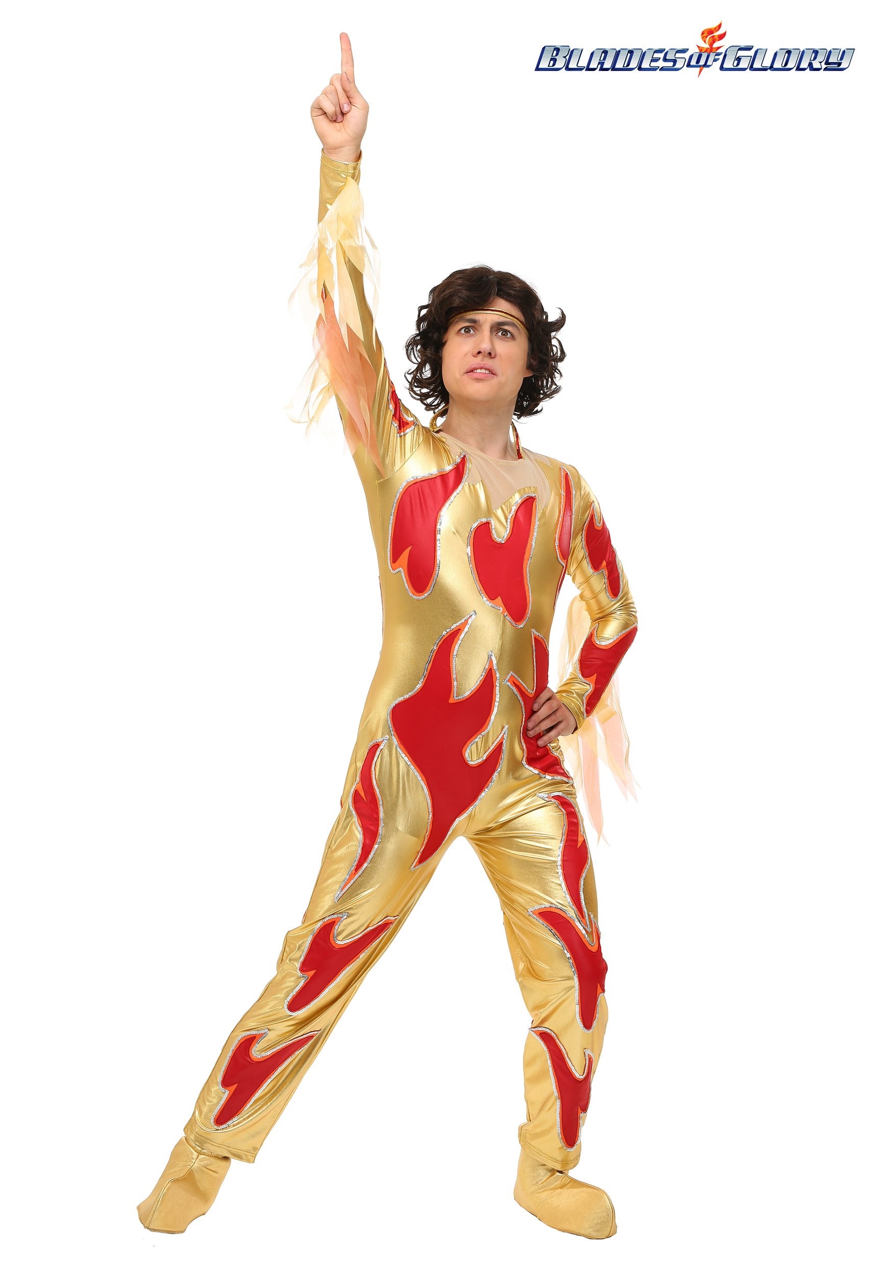 Men's Plus Size Blades of Glory Fire Jumpsuit Costume
