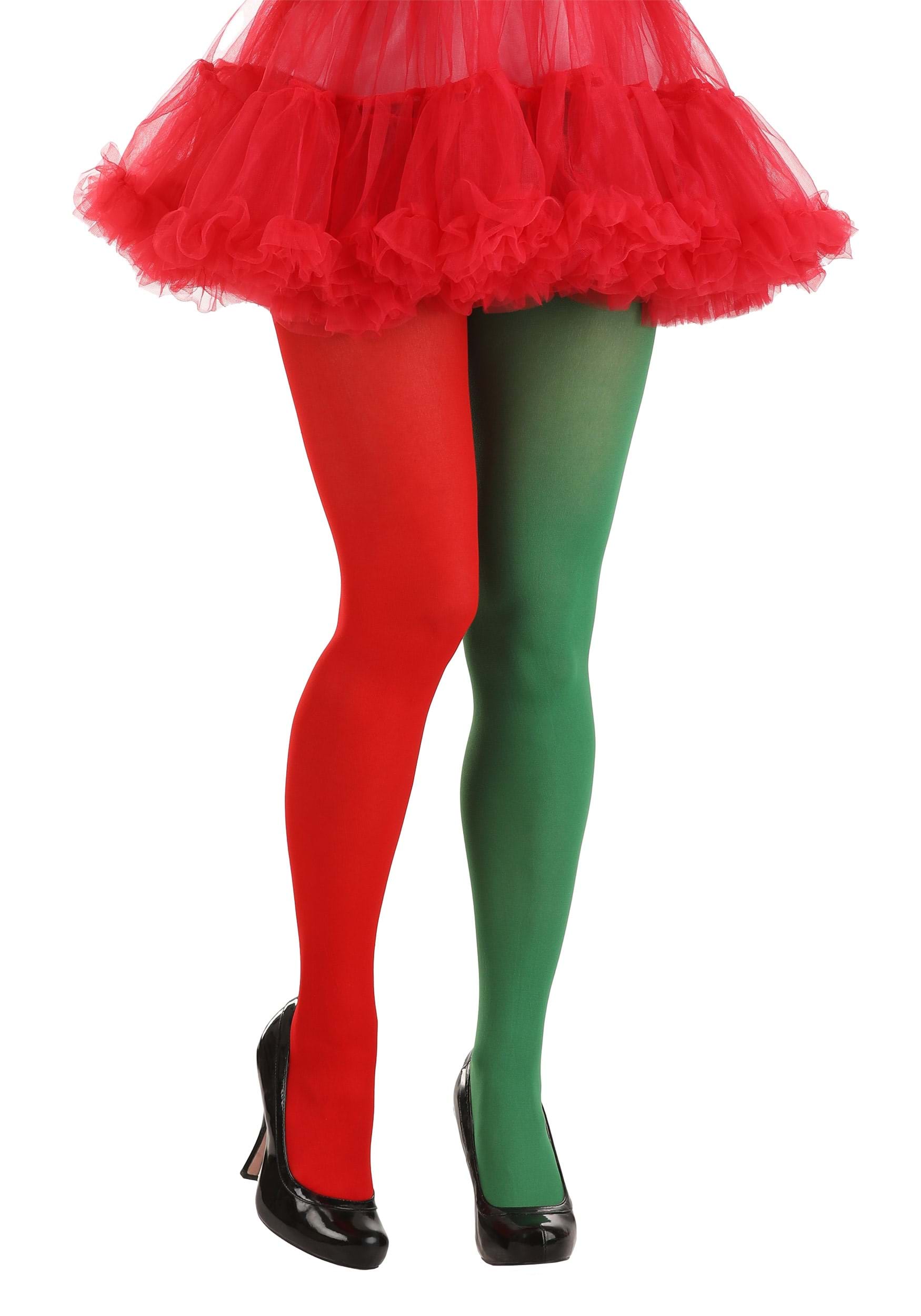 Women's Red and Green Tights 1 Women's Red and Green Tights