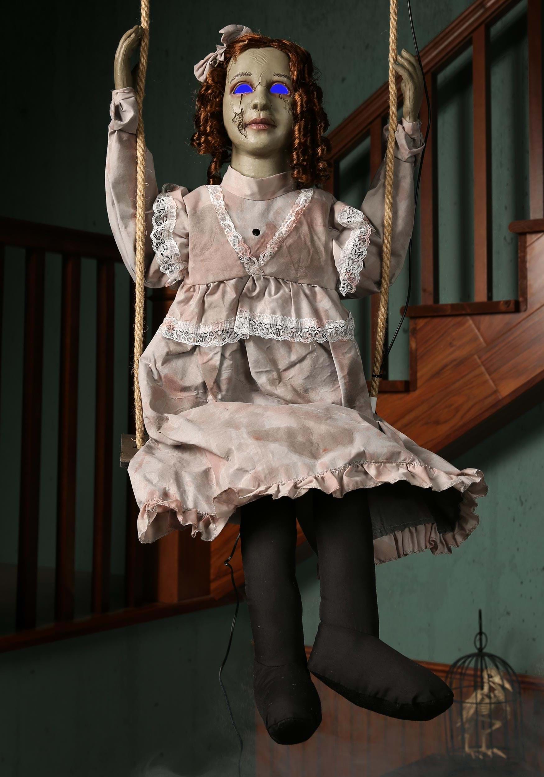 5.4FT Animated Hanging Creepy Swing Doll Halloween Decoration