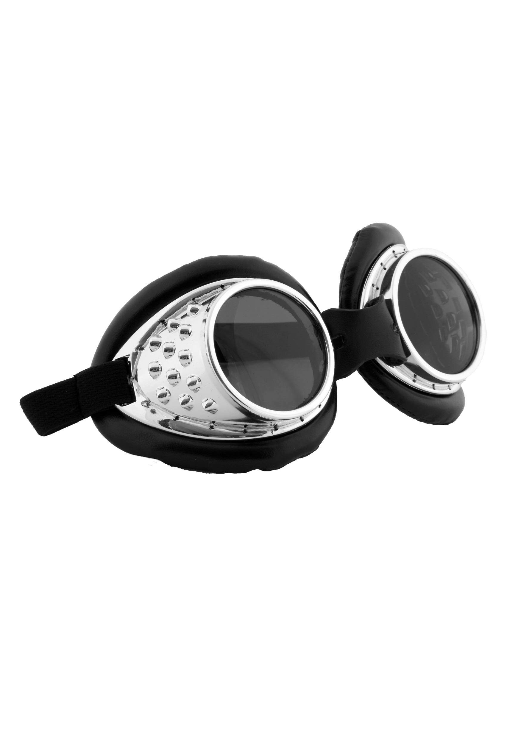 Radioactive Aviator Silver and Black Costume Goggles 1 Radioactive Aviator Silver and Black Costume Goggles