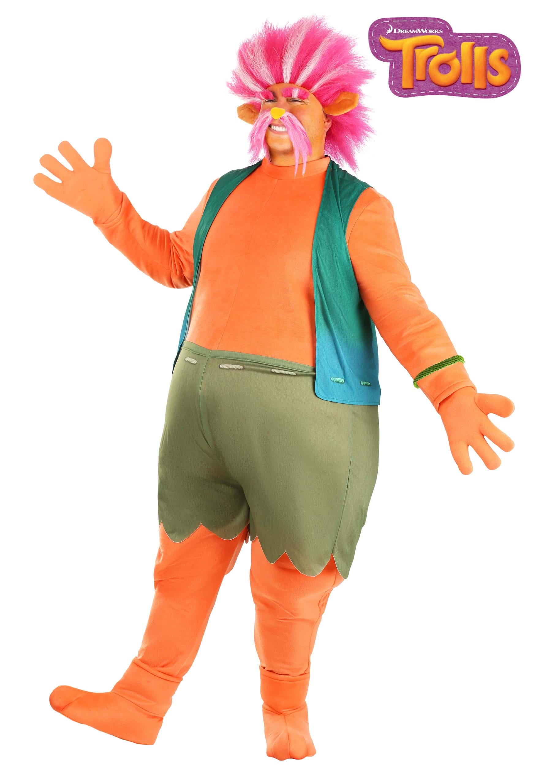 Plus Size Trolls King Peppy Costume for Adults