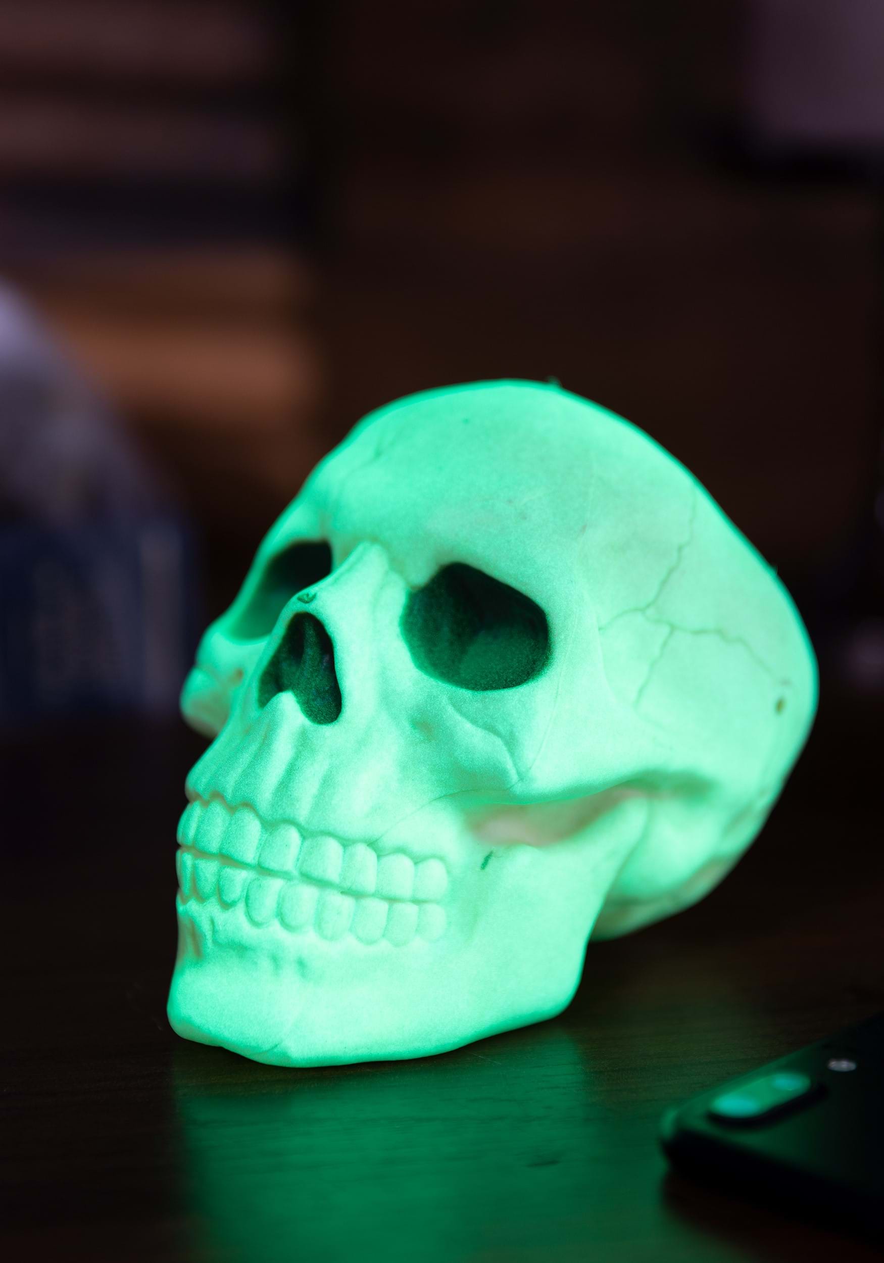 4-Inch Small Skull Glow in the Dark Decoration