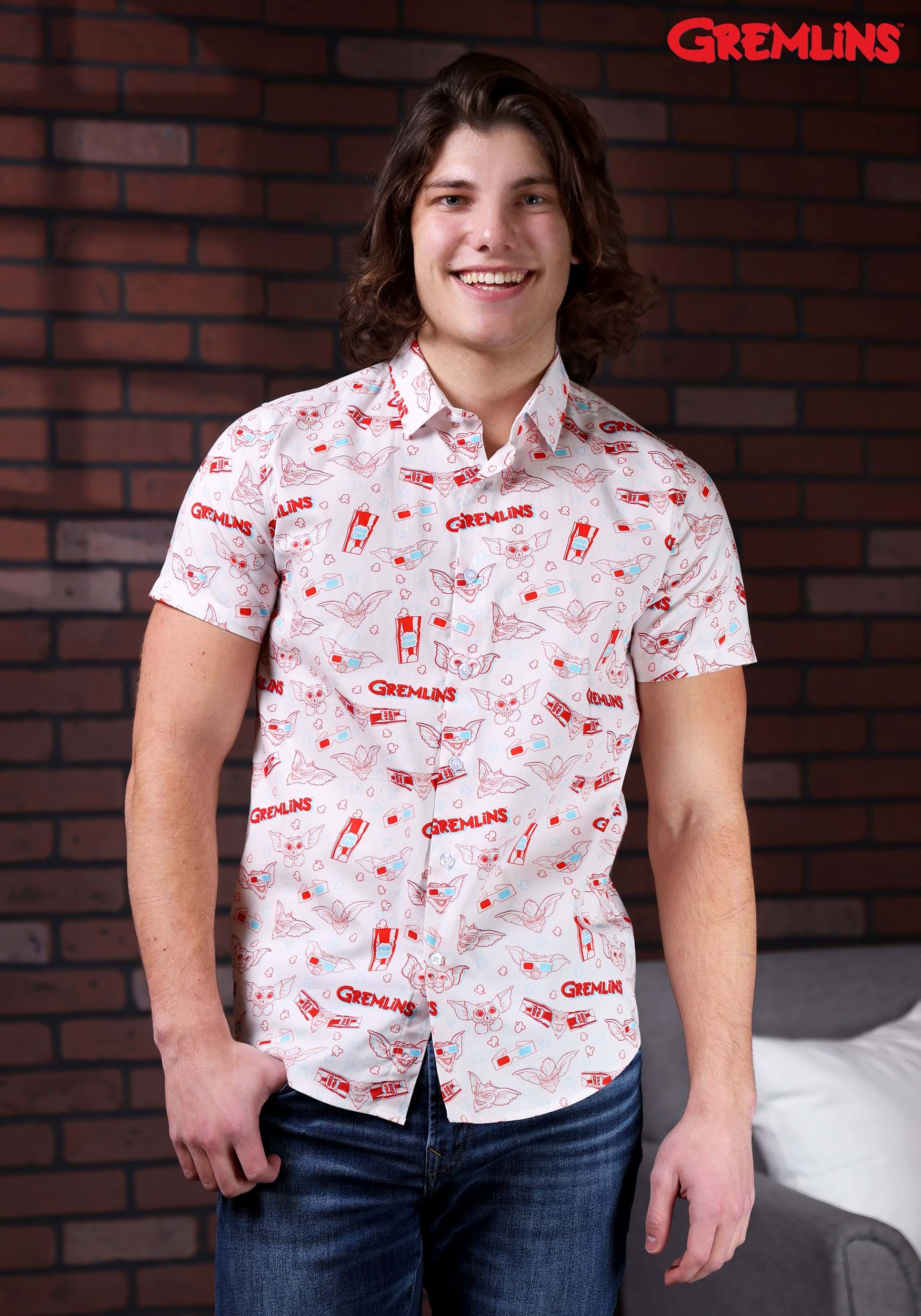 Going to the Movies Gremlins Button Up Shirt for Adults