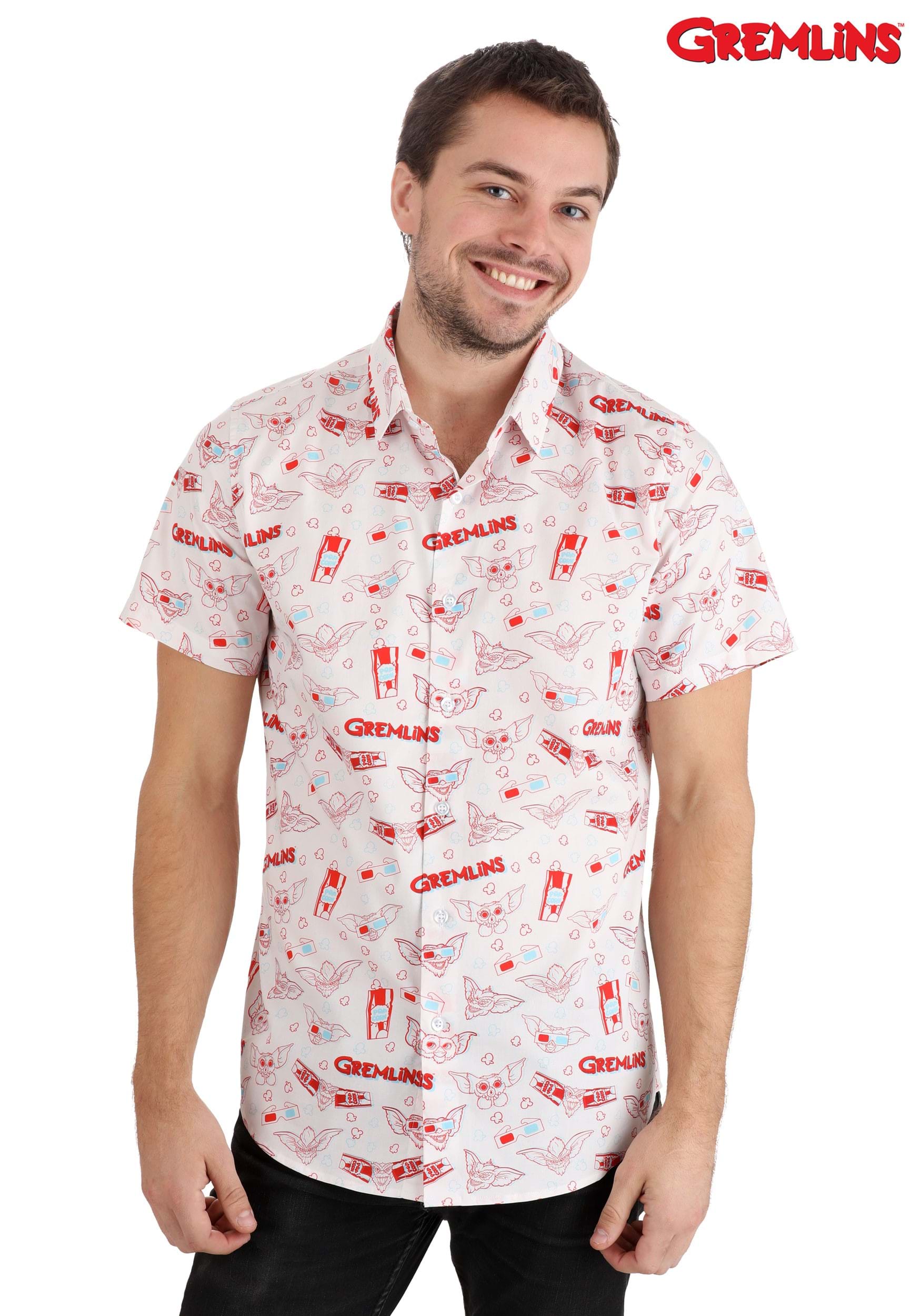Going to the Movies Gremlins Button Up Shirt for Adults