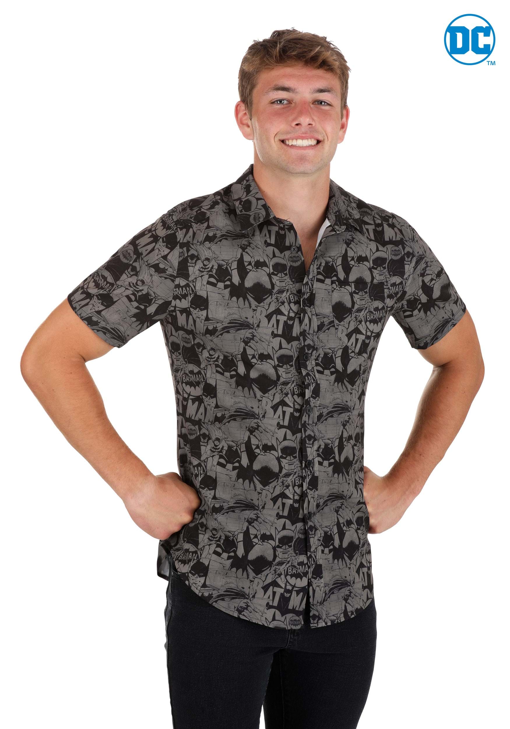 DC Comics Batman Button Up Shirt for Adults