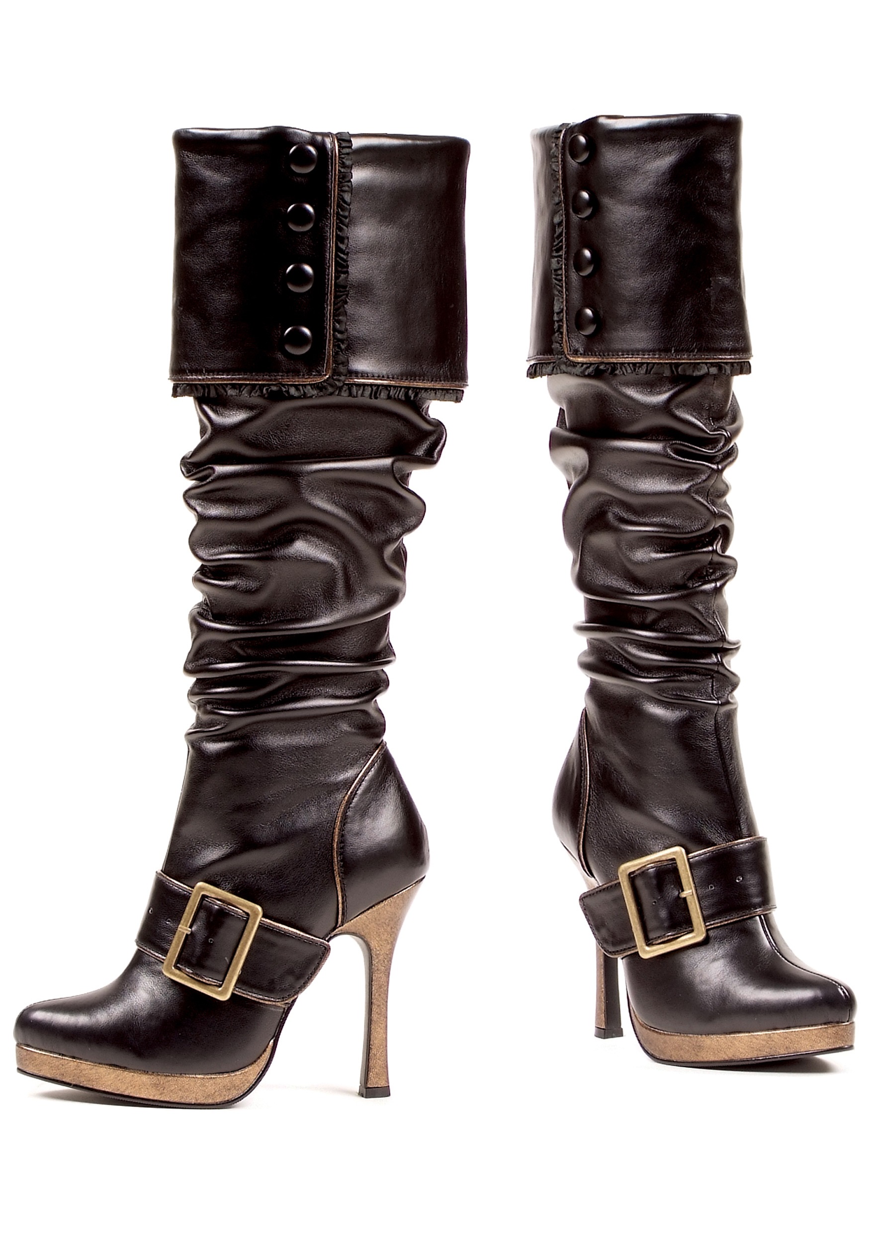Sexy Buckle Pirate Costume Boots 1 Sexy Buckle Pirate Costume Boots