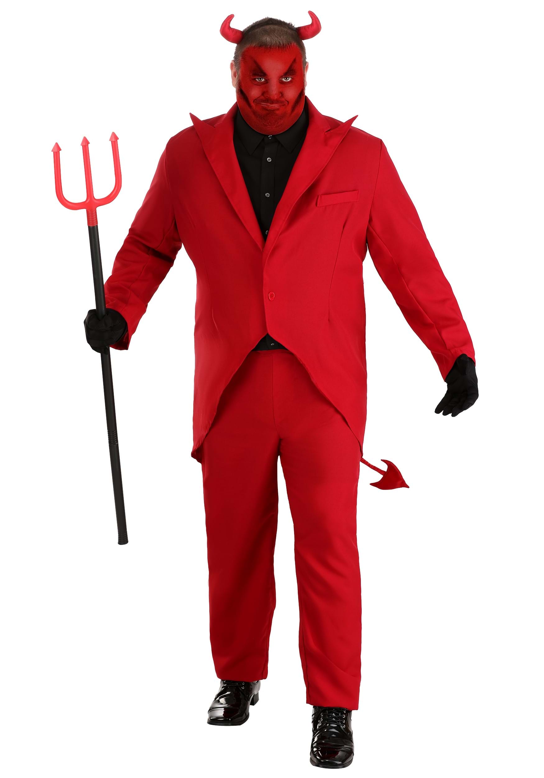 Plus Size Red Suit Devil Costume for Men 1 Plus Size Red Suit Devil Costume for Men