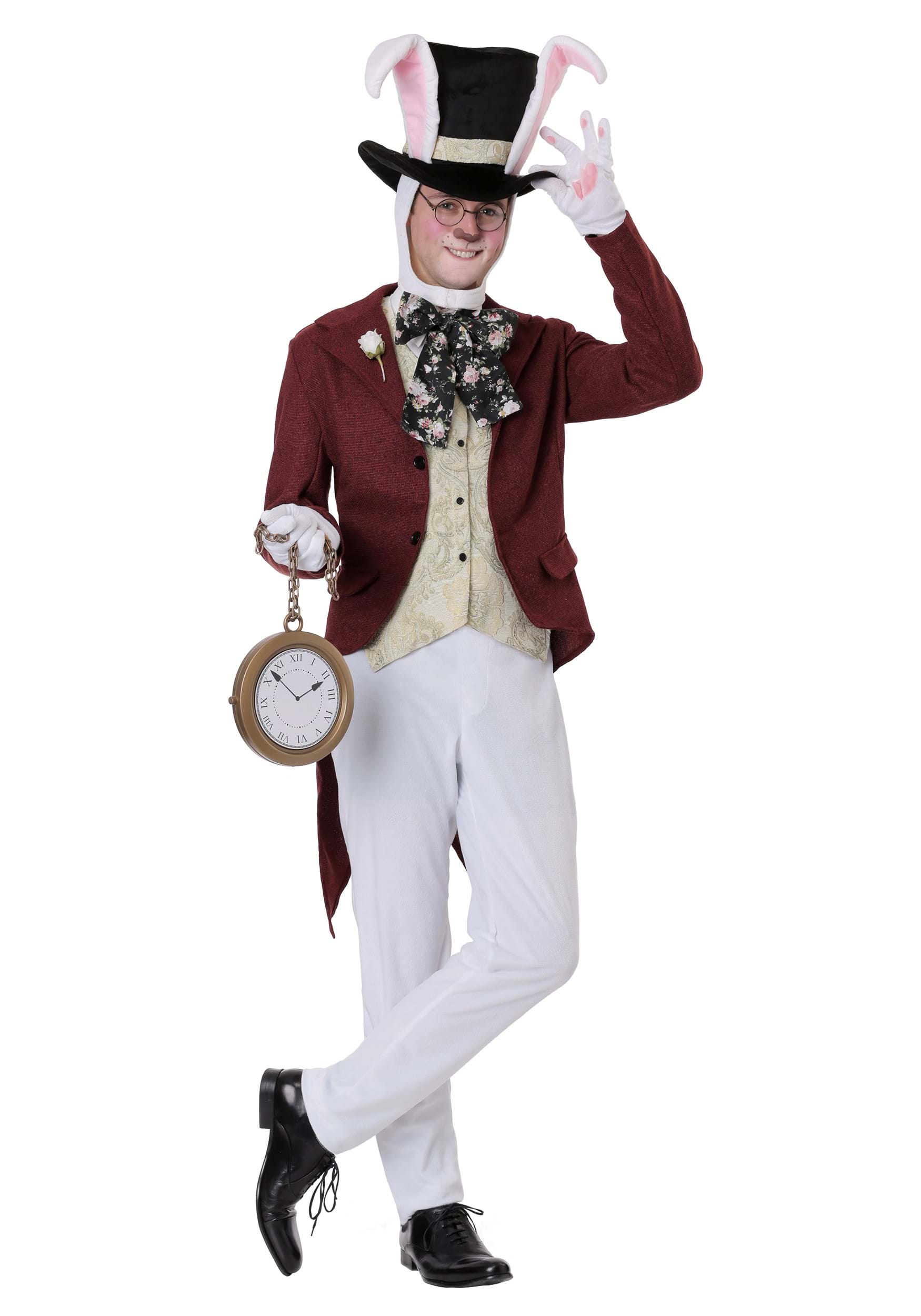 Plus Size Men's Fancy White Rabbit Costume