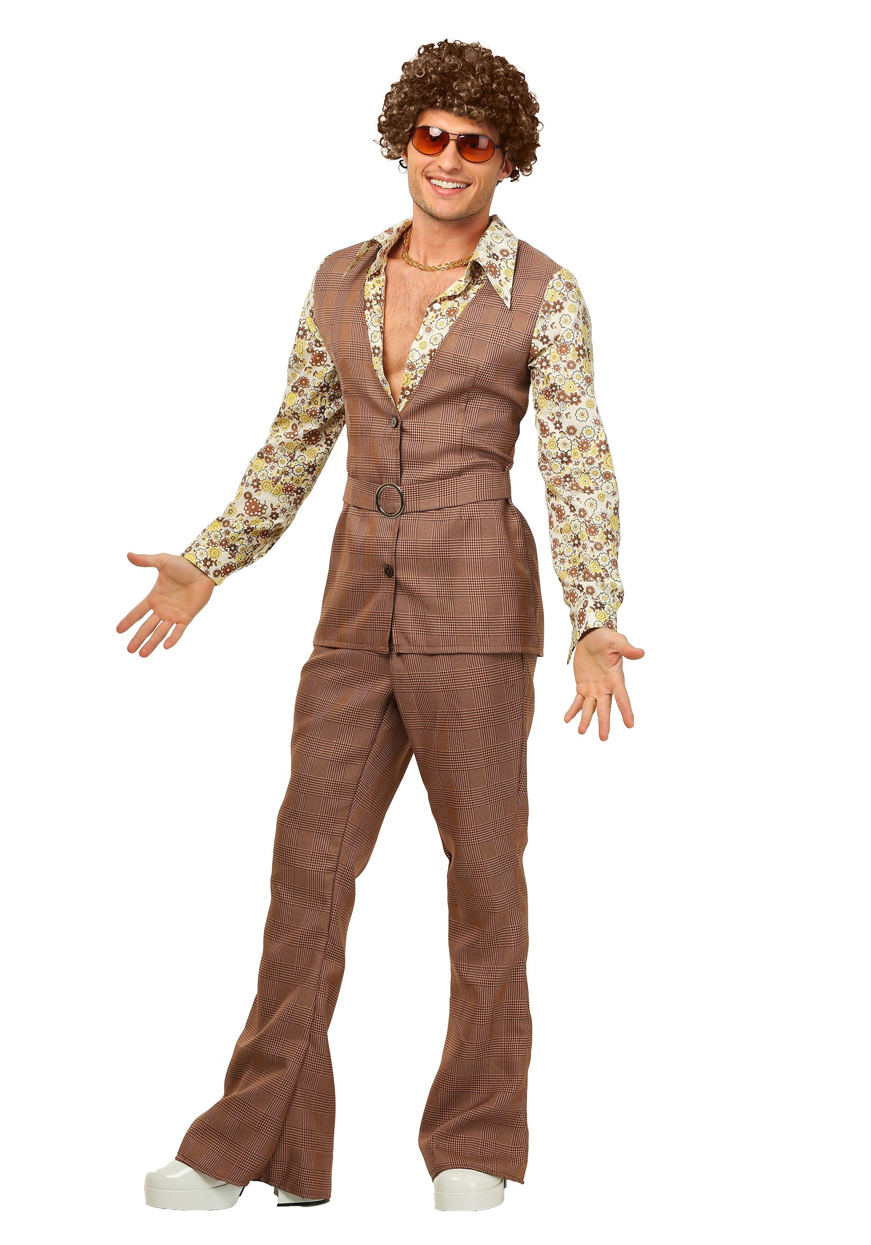 '70s Brown Disco Suit Men's Costume
