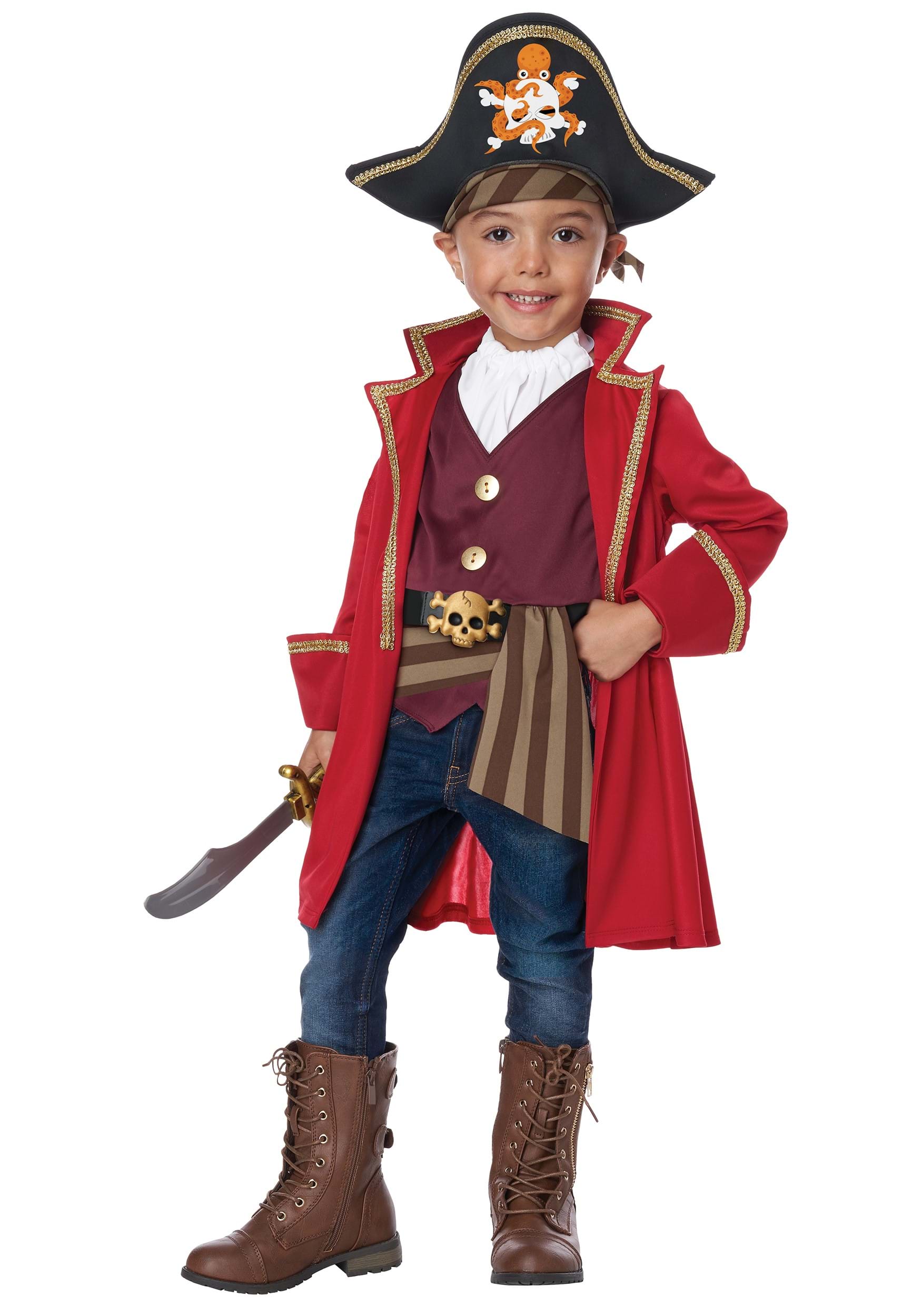 Boy's Shorty Cap'n Pirate Toddler Costume