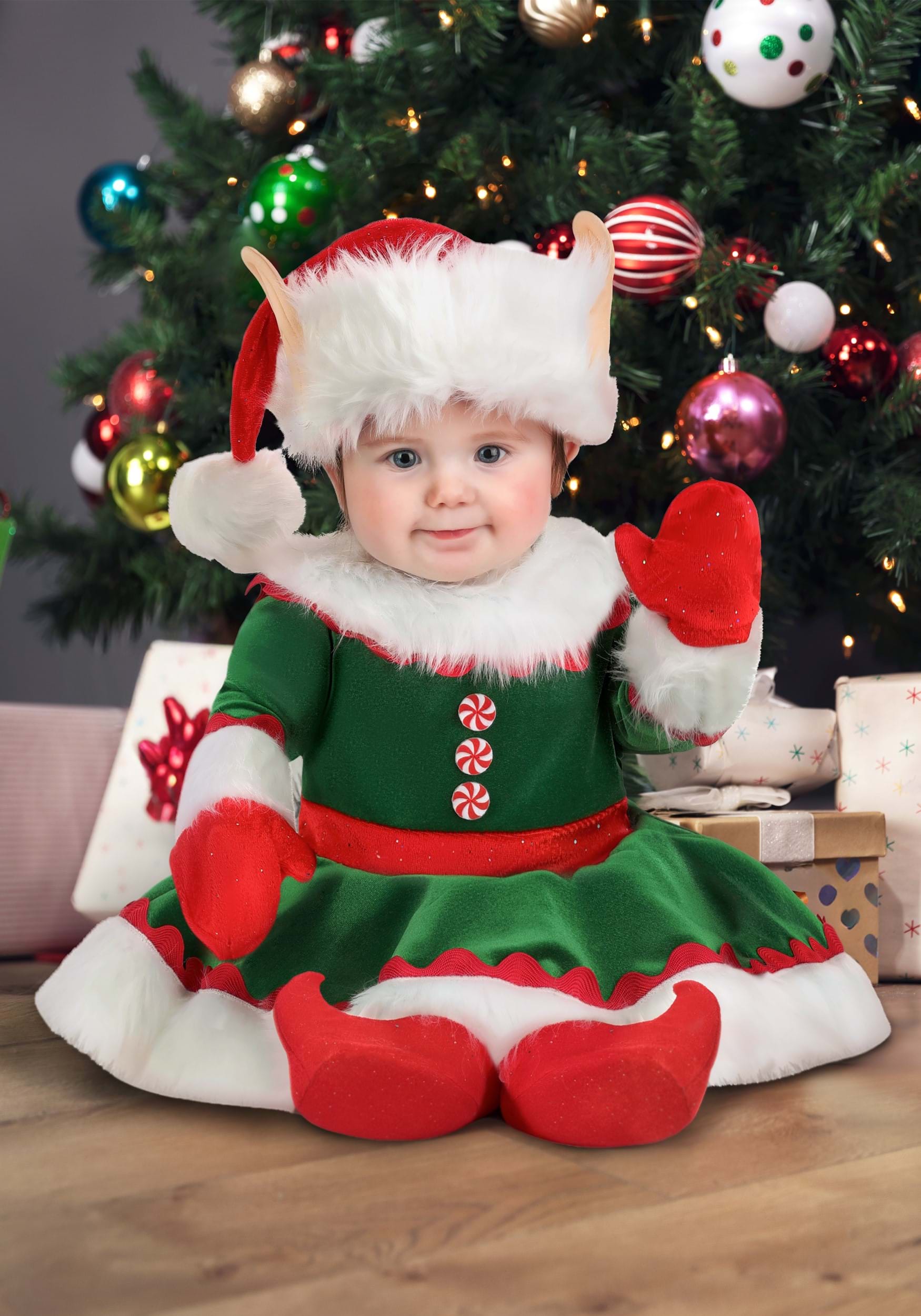 Girl's Infant Christmas Elf Costume