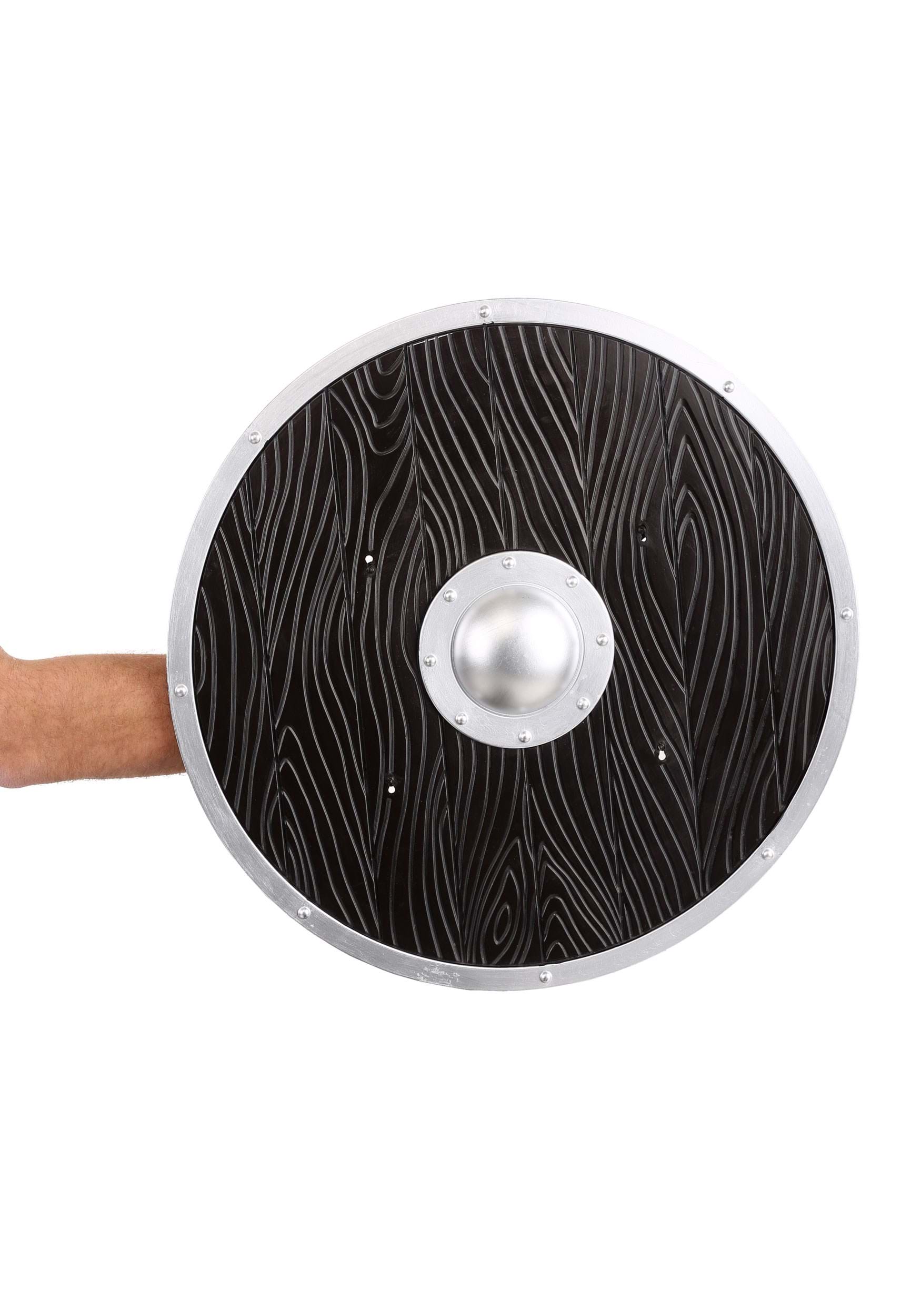 Wood-Look Black Viking Shield