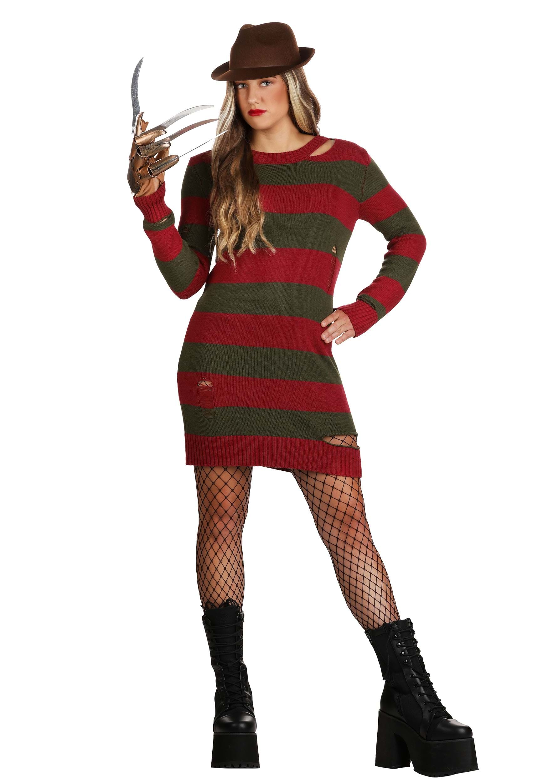 Distressed Nightmare on Elm Street Sweater Dress for Women