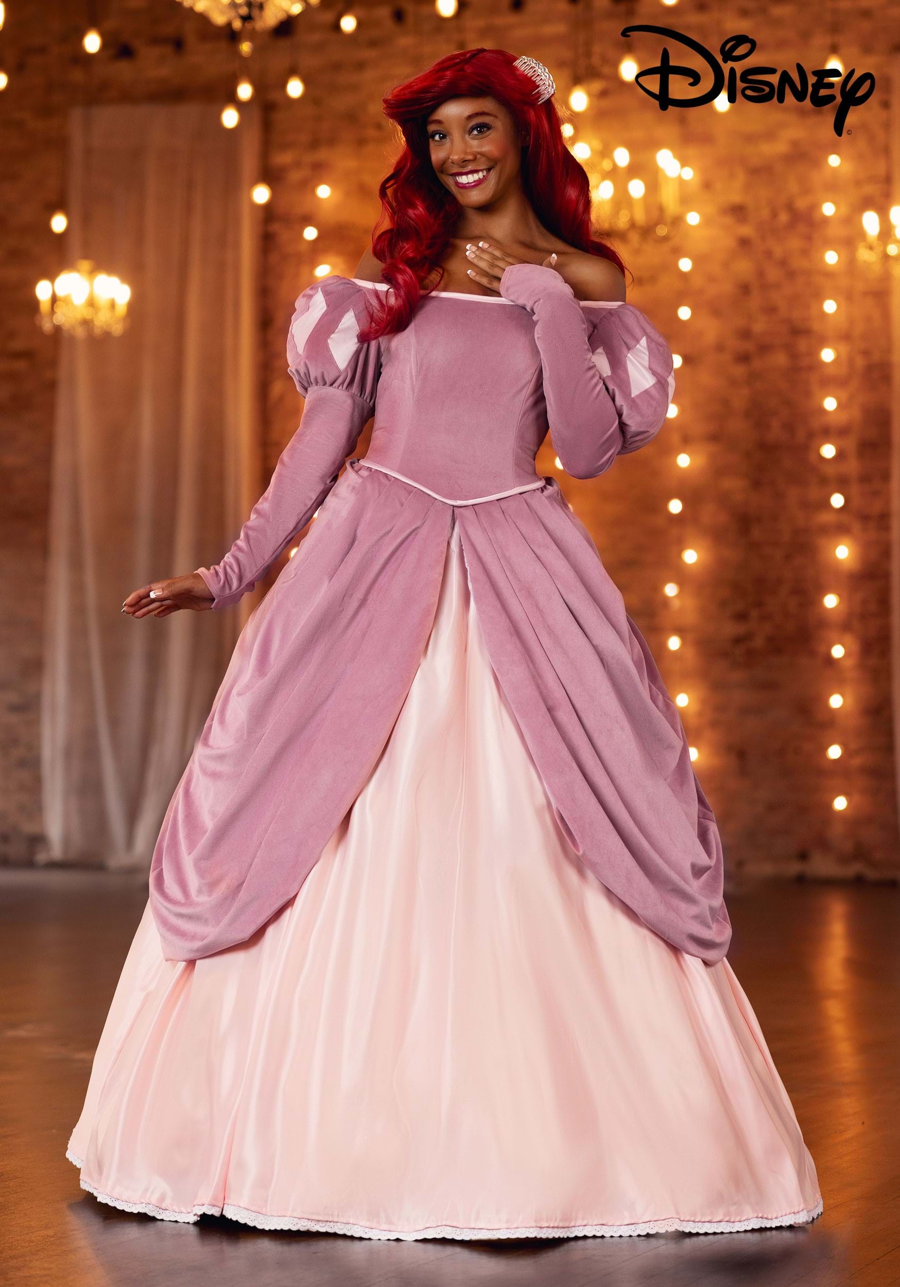 Disney Little Mermaid Pink Dress Ariel Costume for Women
