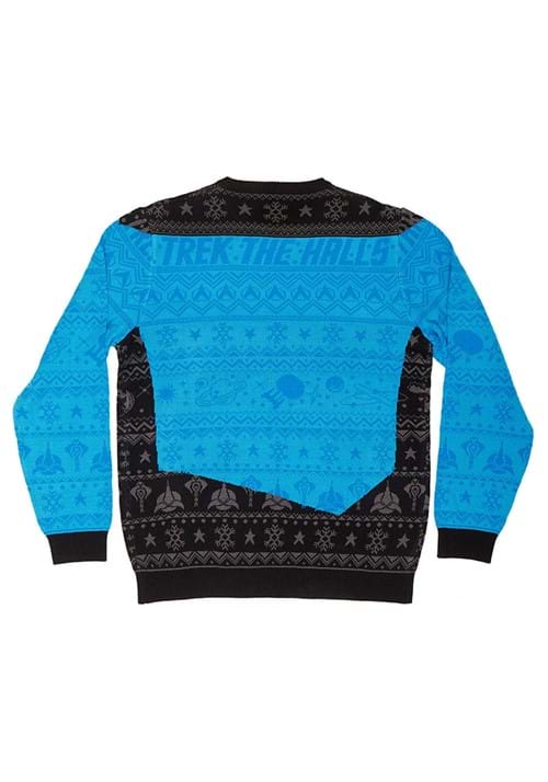 Star Trek "Trek the Halls" Blue Christmas Sweater for Adults 9 Star Trek "Trek the Halls" Blue Christmas Sweater for Adults