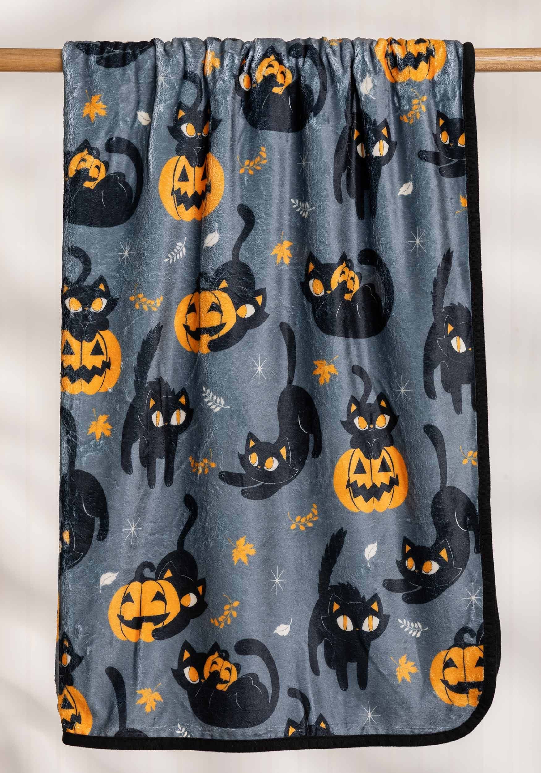 Quirky Black Kitty Cozy Blanket Throw