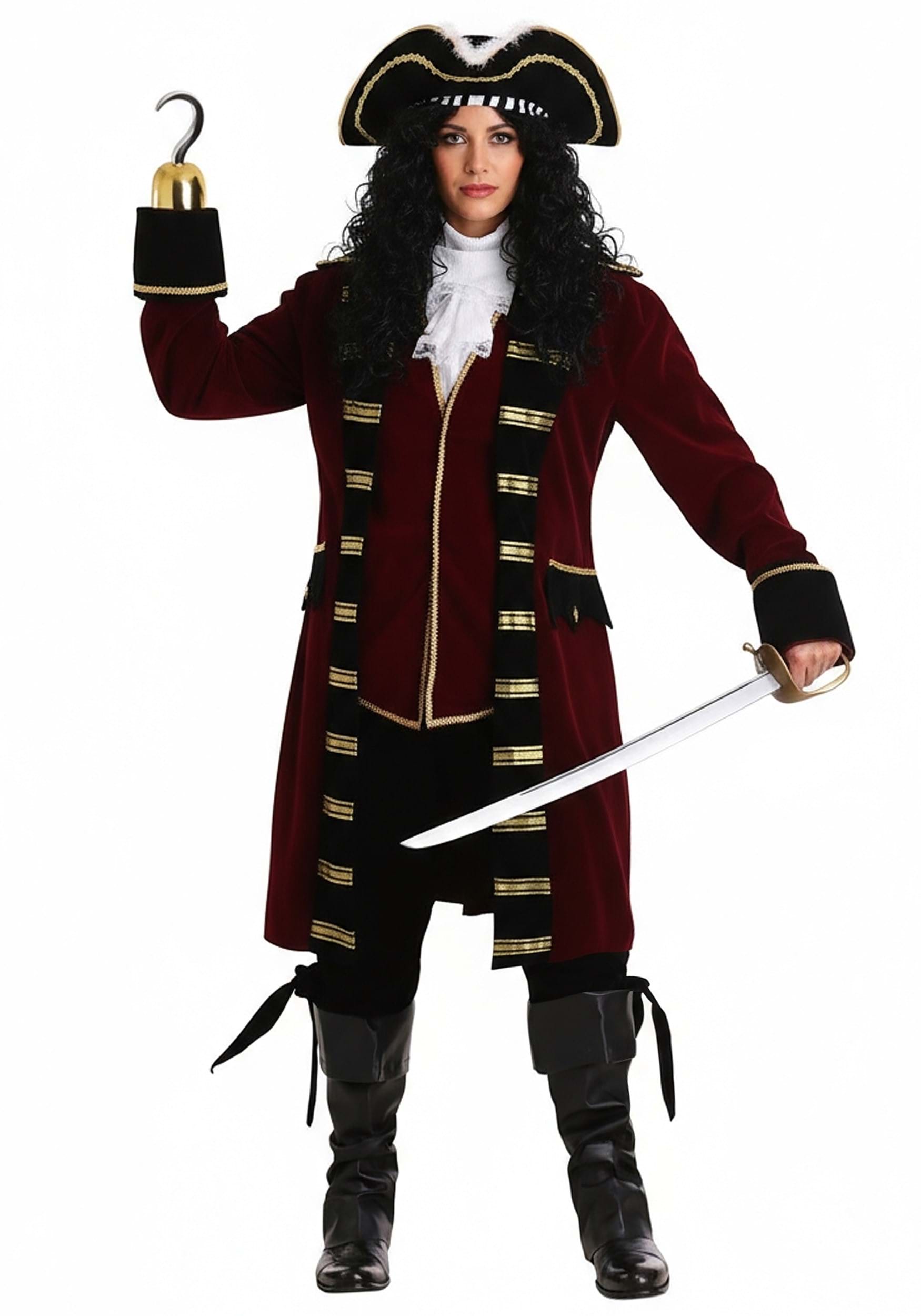 Plus Size Deluxe Captain Hook Costume for Men 14 Plus Size Deluxe Captain Hook Costume for Men