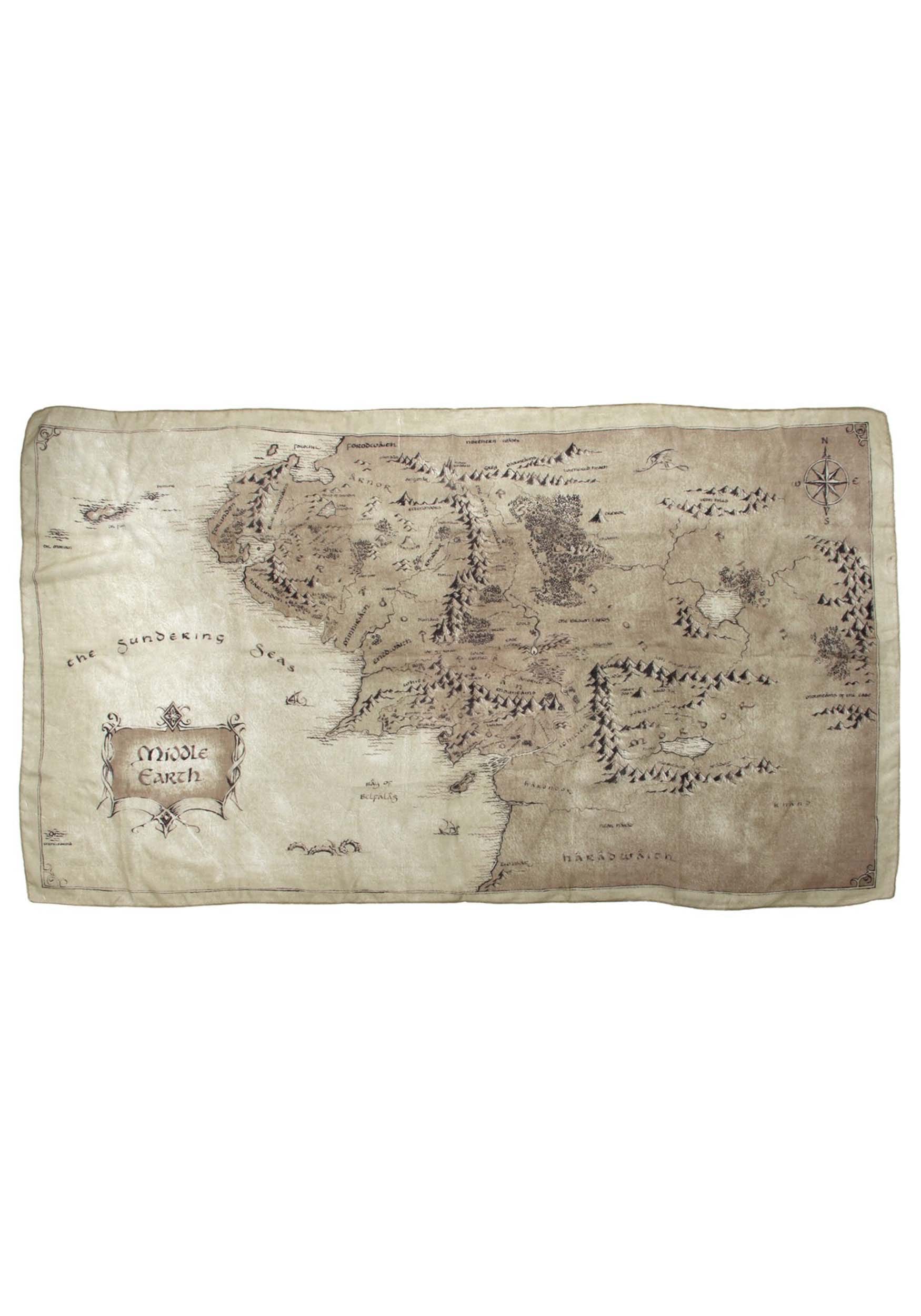 Lord of the Rings Middle Earth Map Lightweight Scarf 2 Lord of the Rings Middle Earth Map Lightweight Scarf