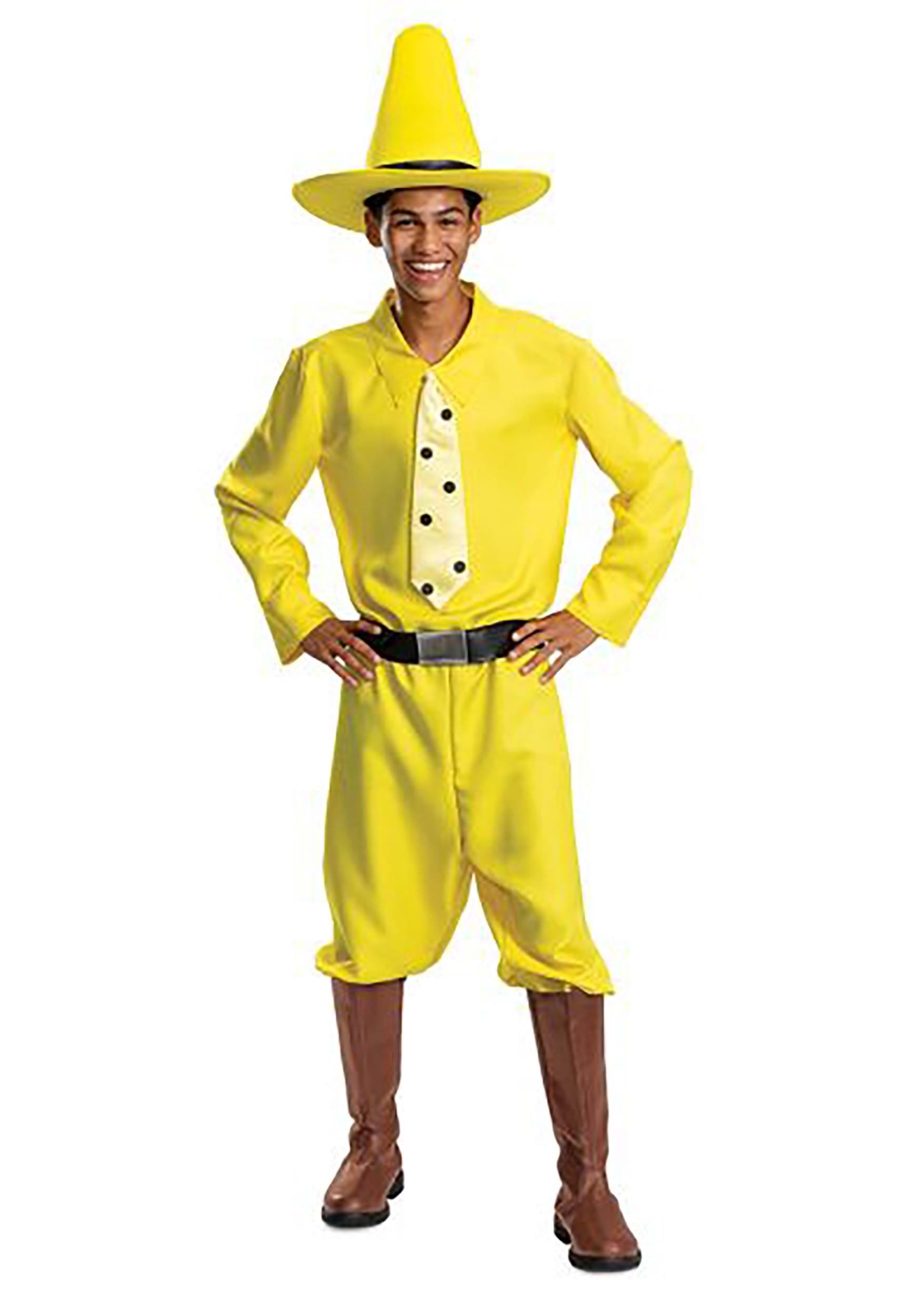Curious George Person in the Yellow Hat Costume for Adults 2 Curious George Person in the Yellow Hat Costume for Adults