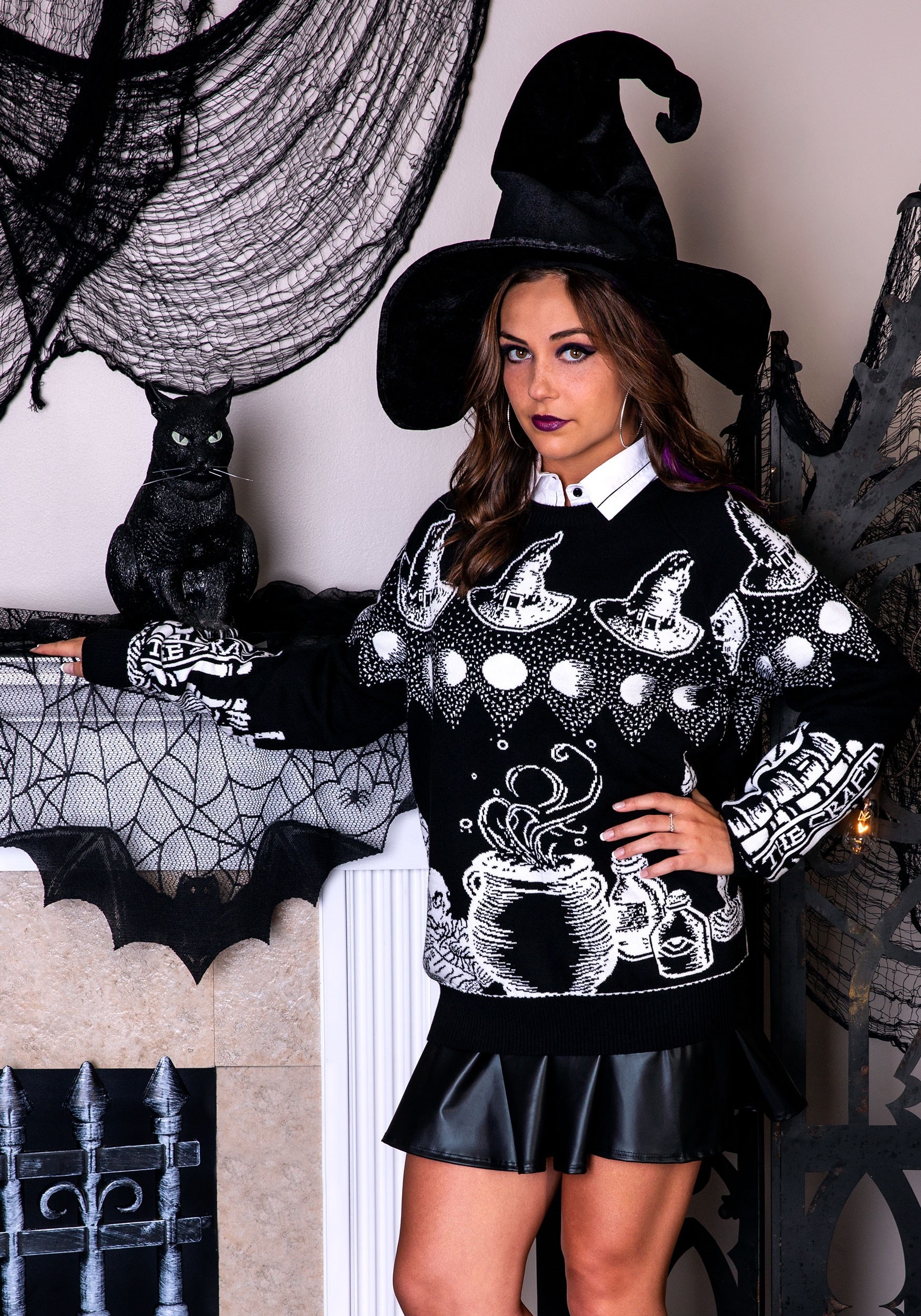 Witch Spellcraft and Curios Adult Ugly Halloween Sweater