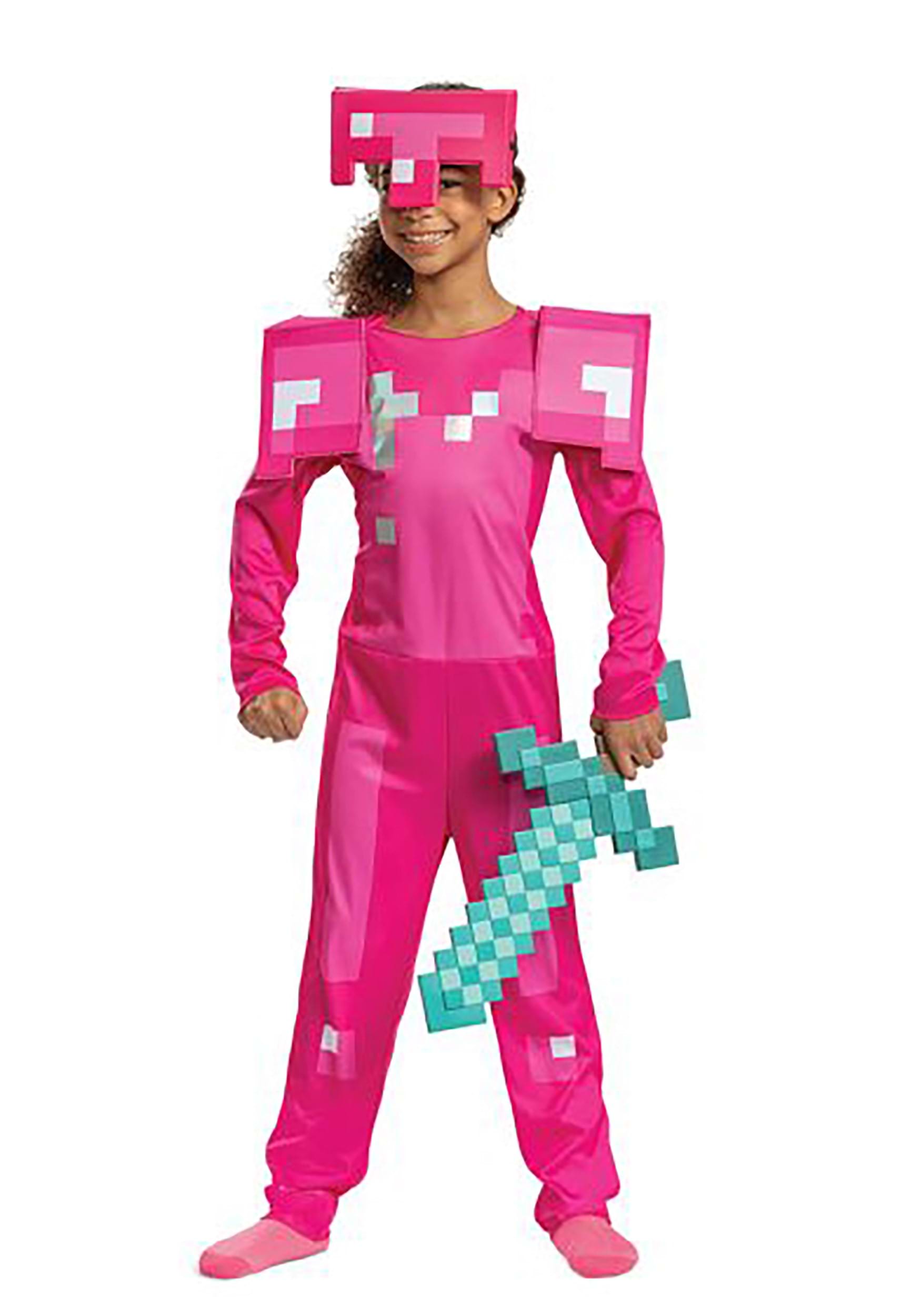 Minecraft Girl's Classic Pink Armor Costume