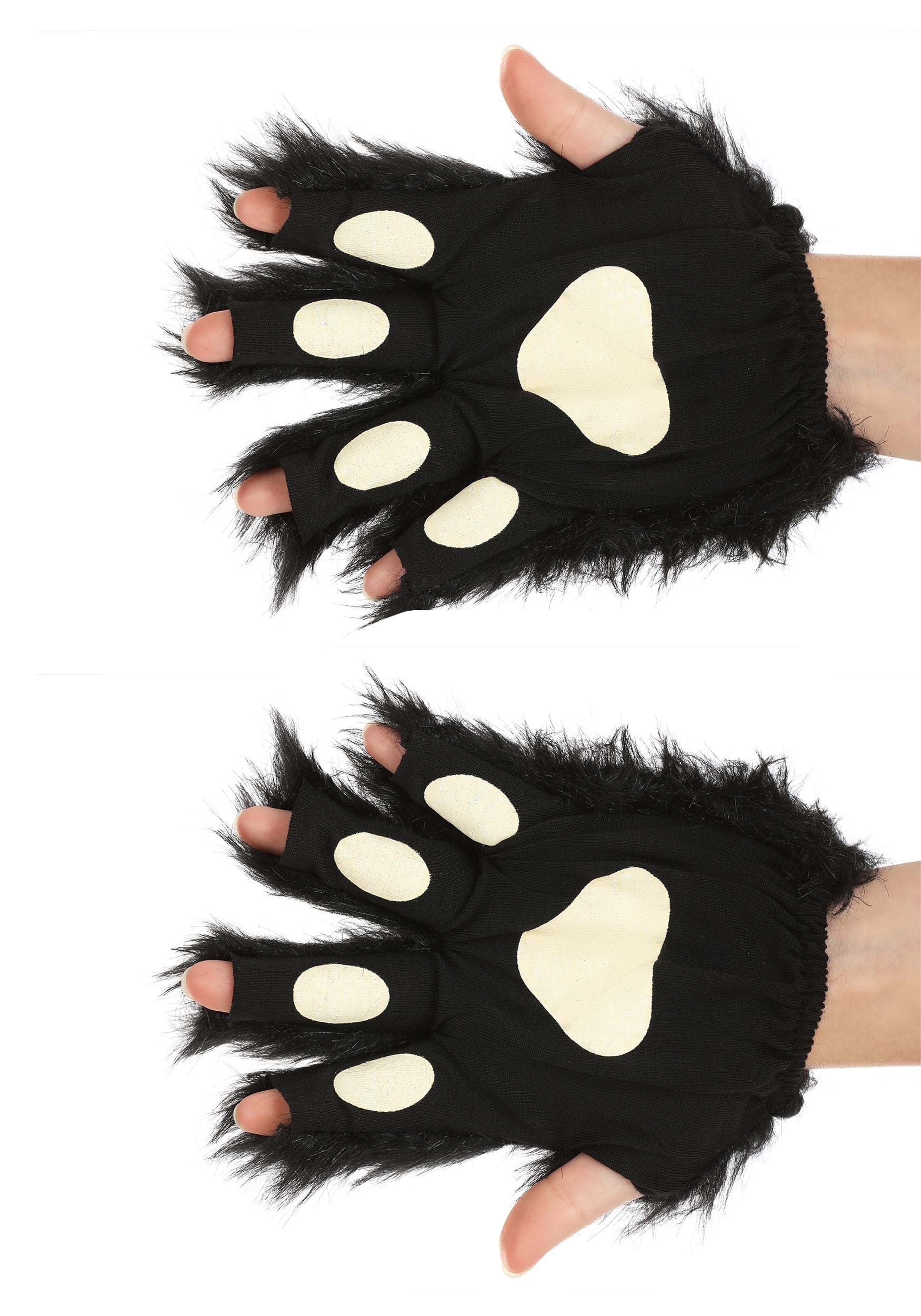 Black Paws Fingerless Gloves
