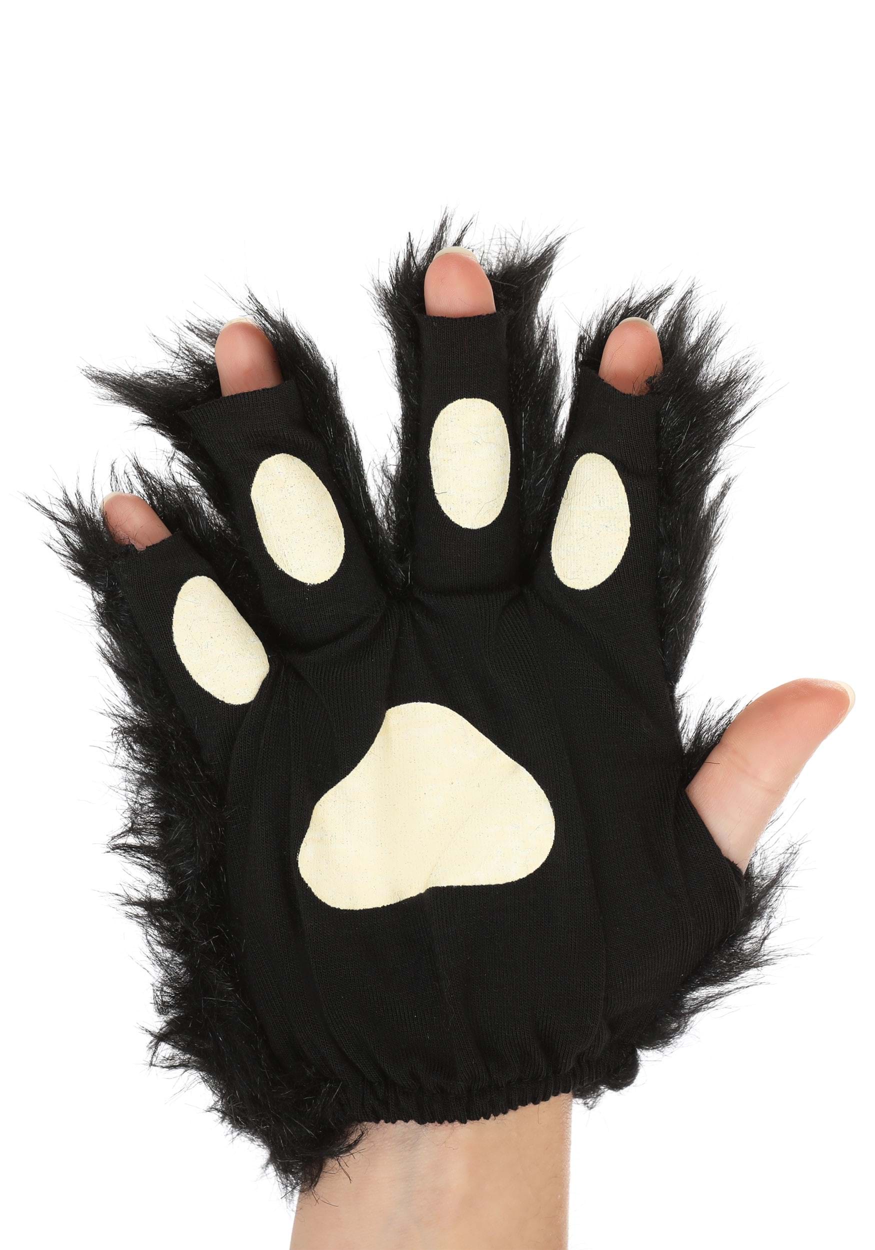 Black Paws Fingerless Gloves