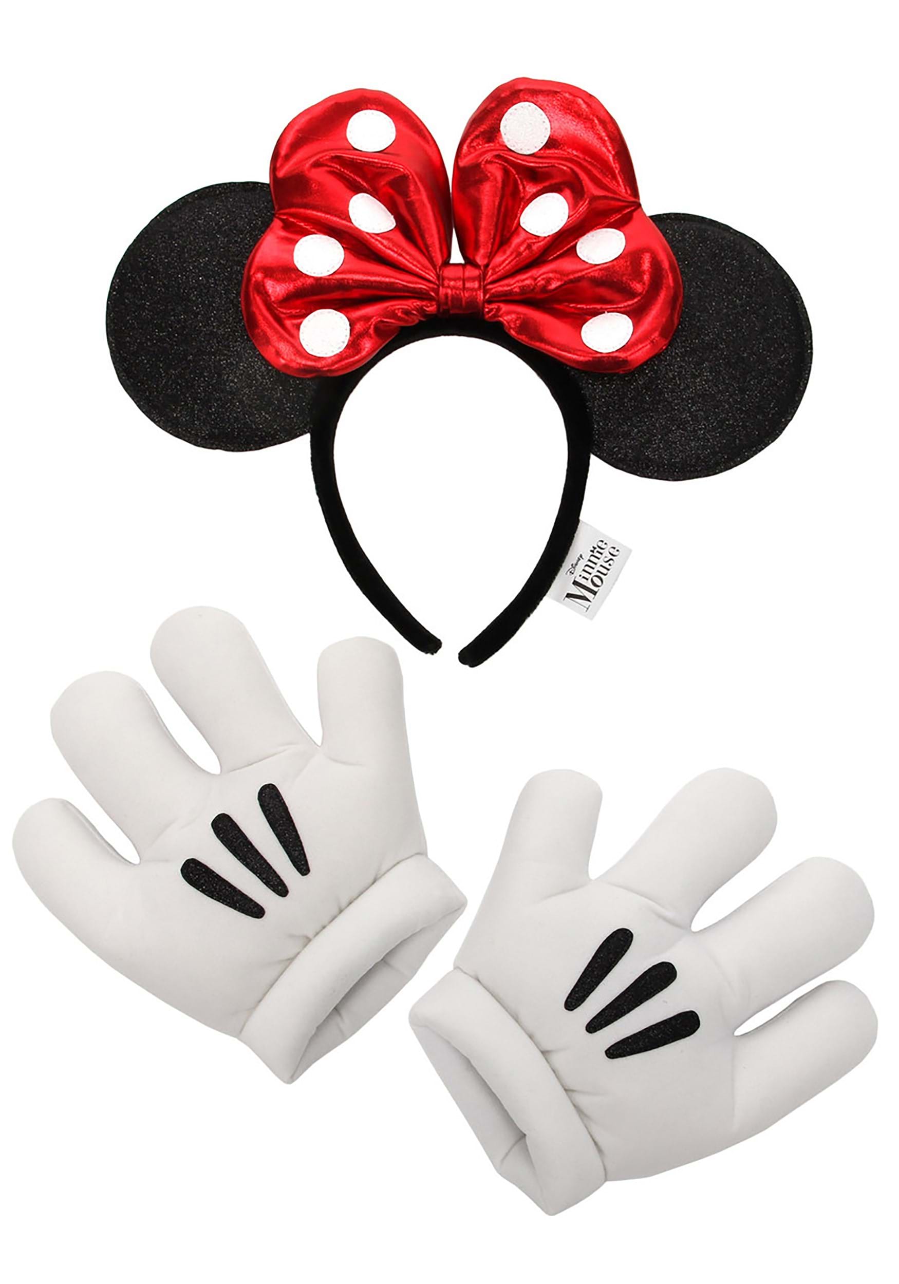 Minnie Mouse Glitter Headband and Gloves Set