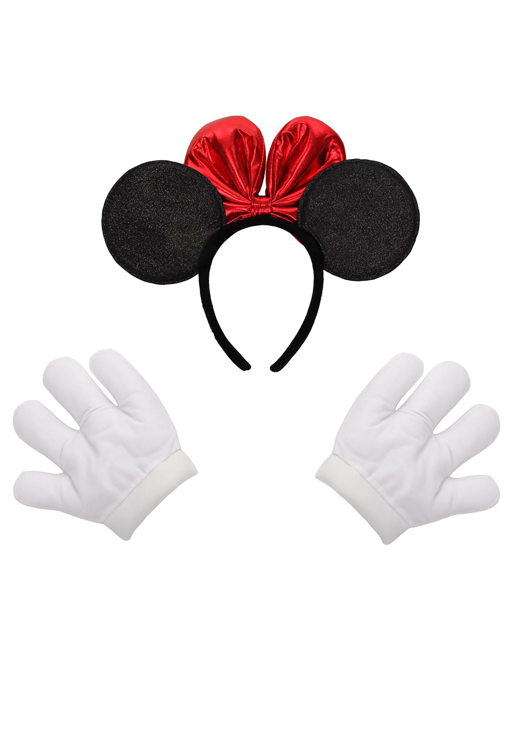 Minnie Mouse Glitter Headband and Gloves Set