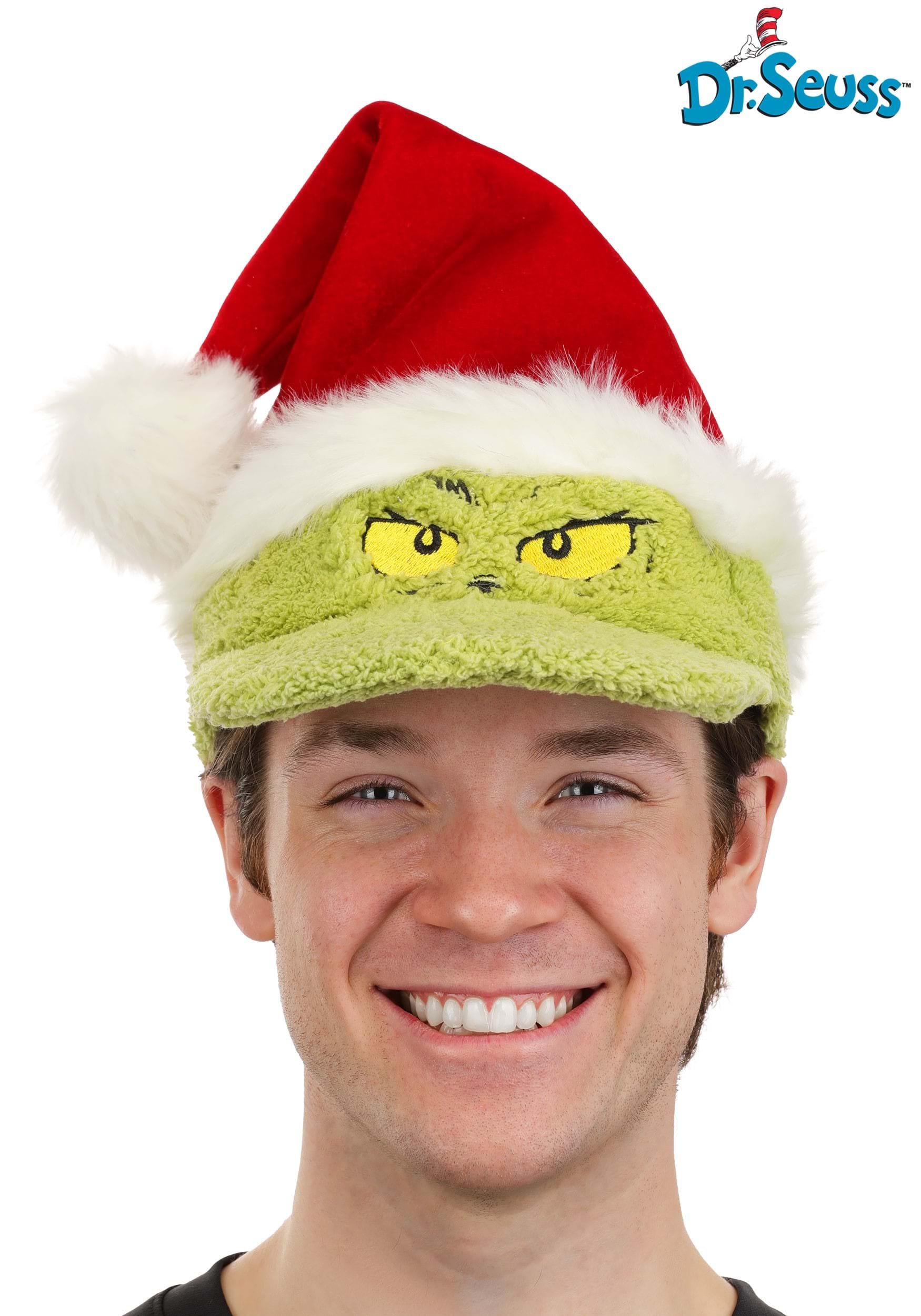 Adult Dr. Seuss Grinch Santa Fuzzy Cap