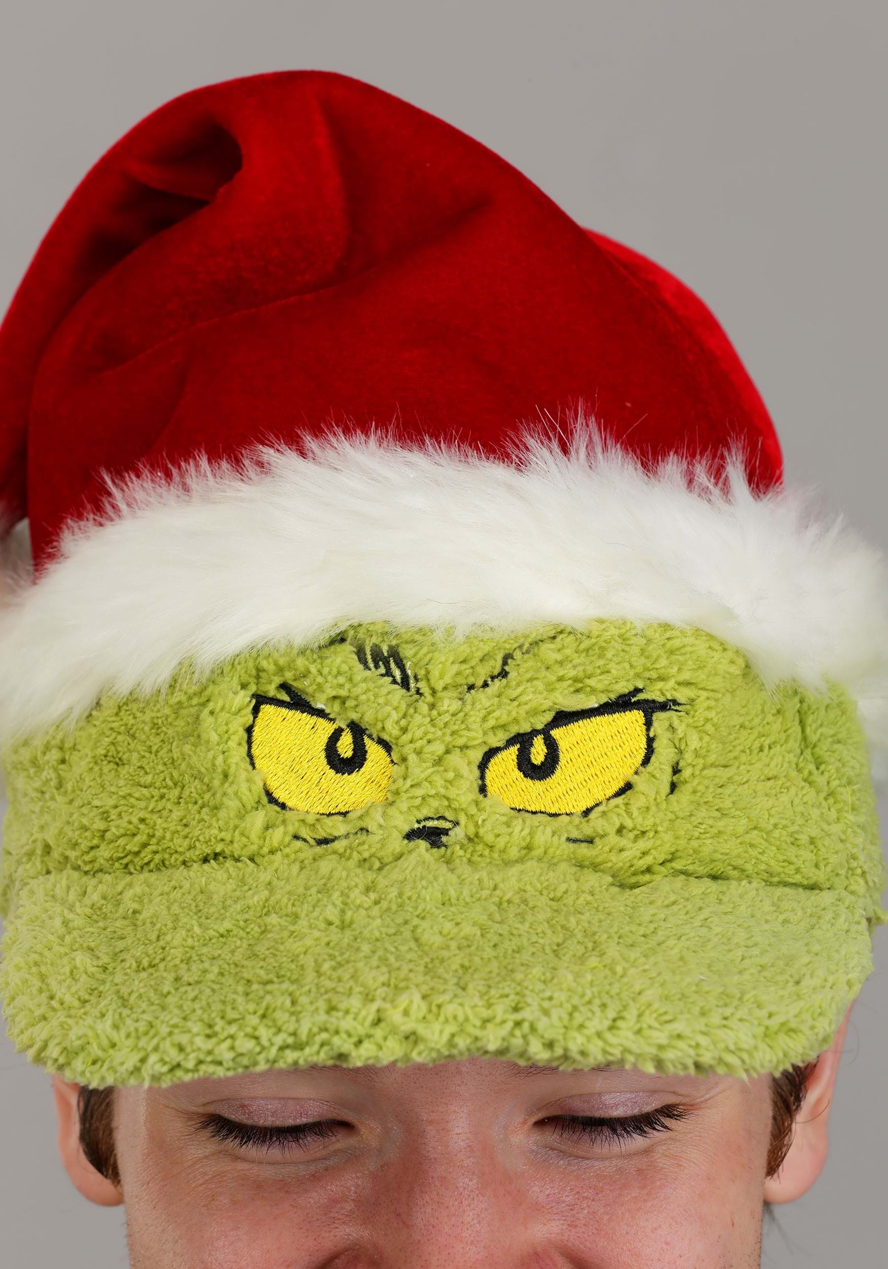 Adult Dr. Seuss Grinch Santa Fuzzy Cap