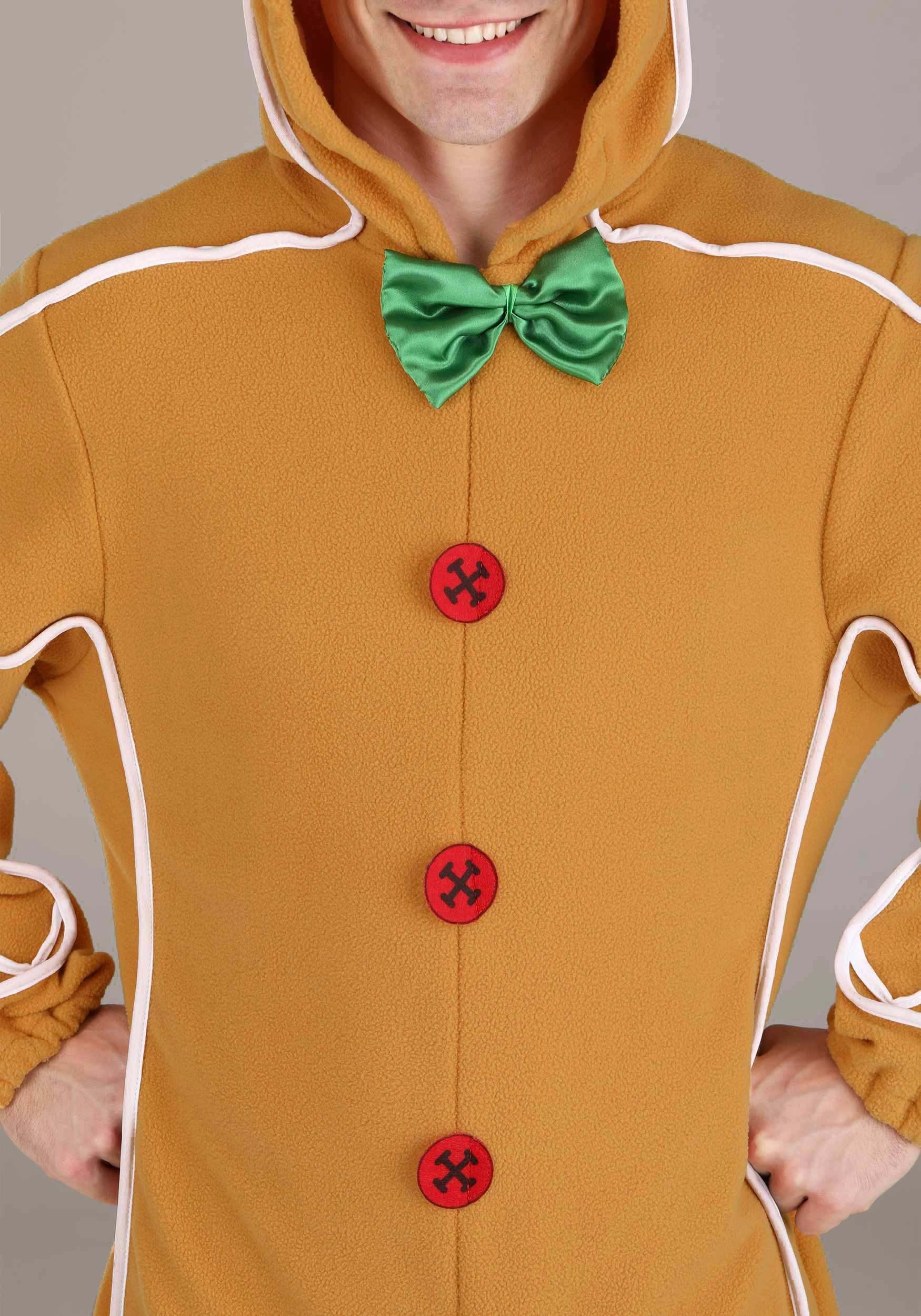 Gingerbread Man Onesie Costume for Adults 4 Gingerbread Man Onesie Costume for Adults