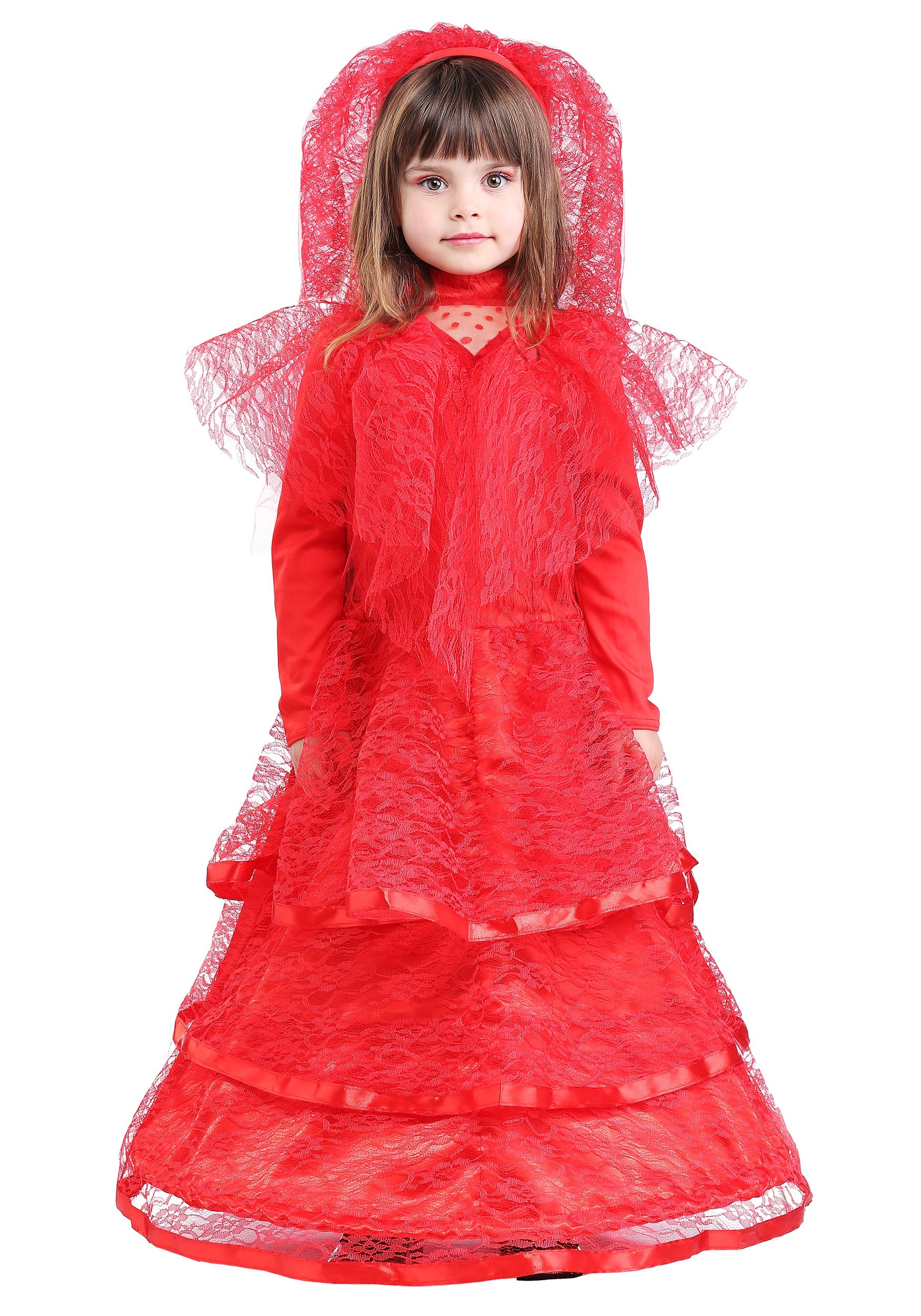 Gothic Red Wedding Dress for Toddlers